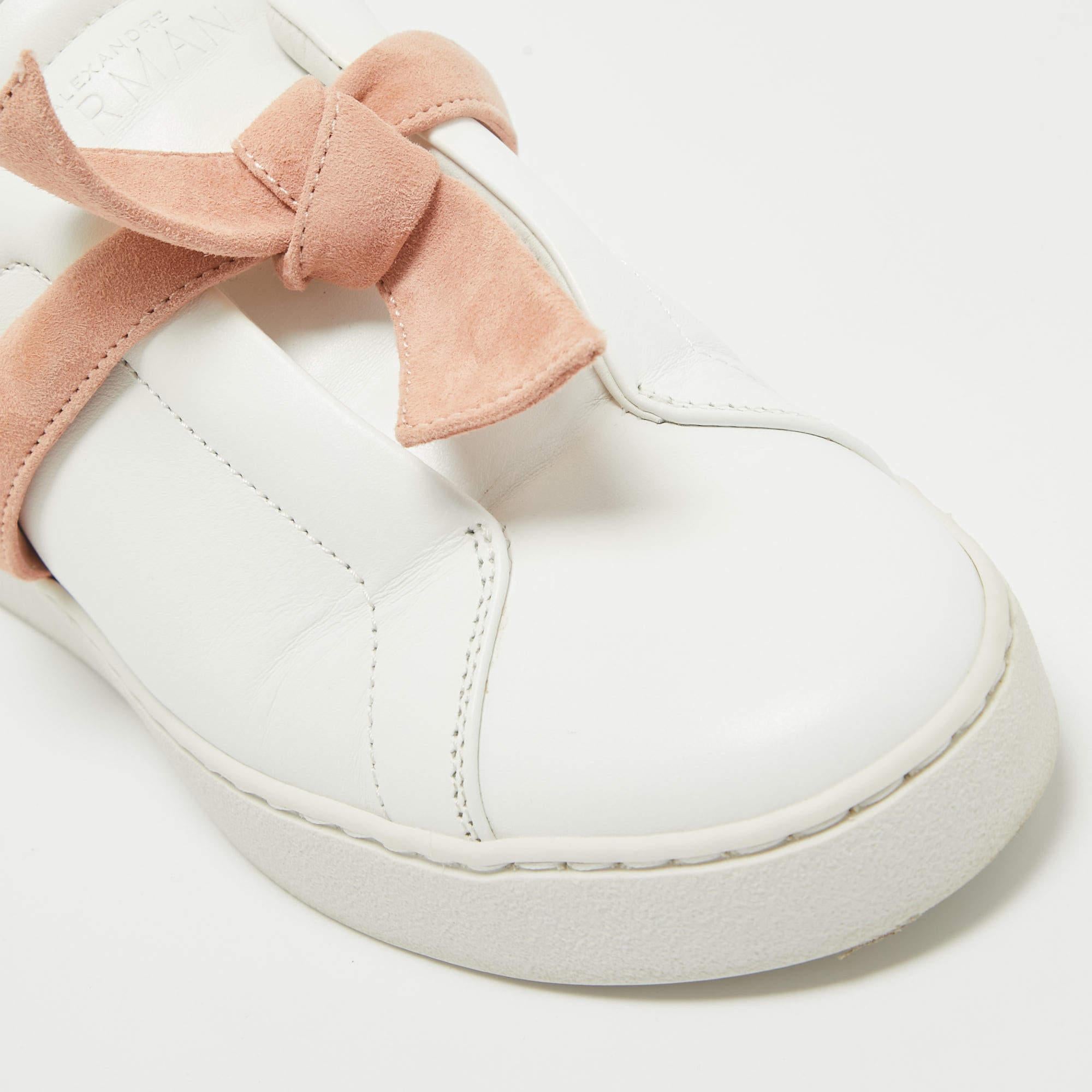 Alexandre Birman White Leather Low Top Sneakers 37 For Sale 4