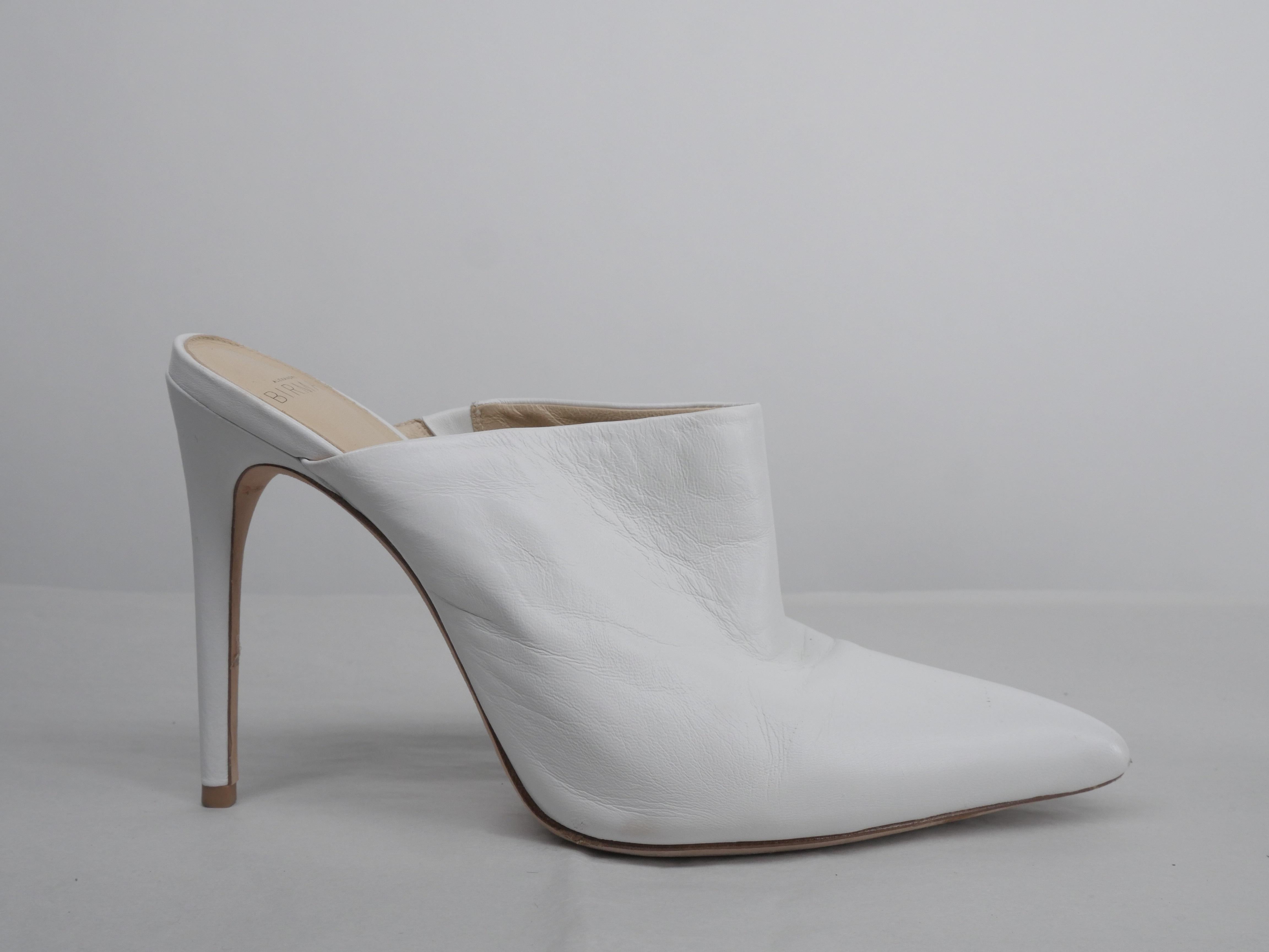 Women's or Men's Alexandre Birman White Leather Size 39.5 Pumps