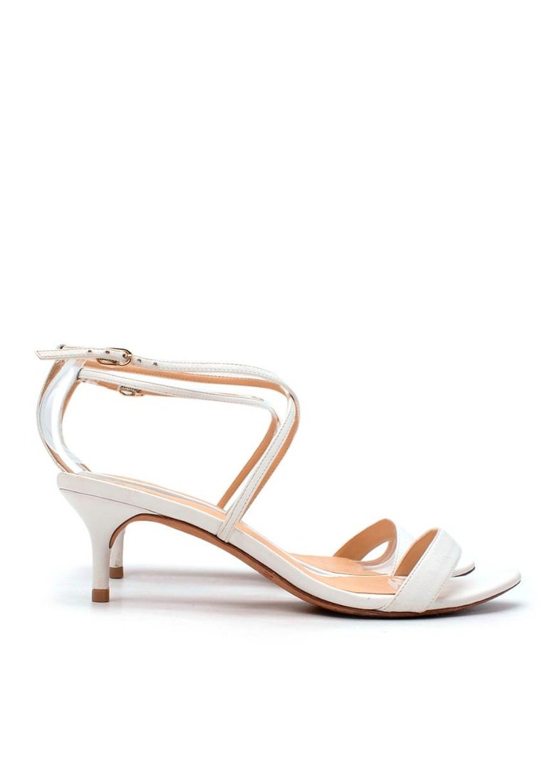 Alexandre Birman White Leather Strappy Sandals For Sale at 1stDibs