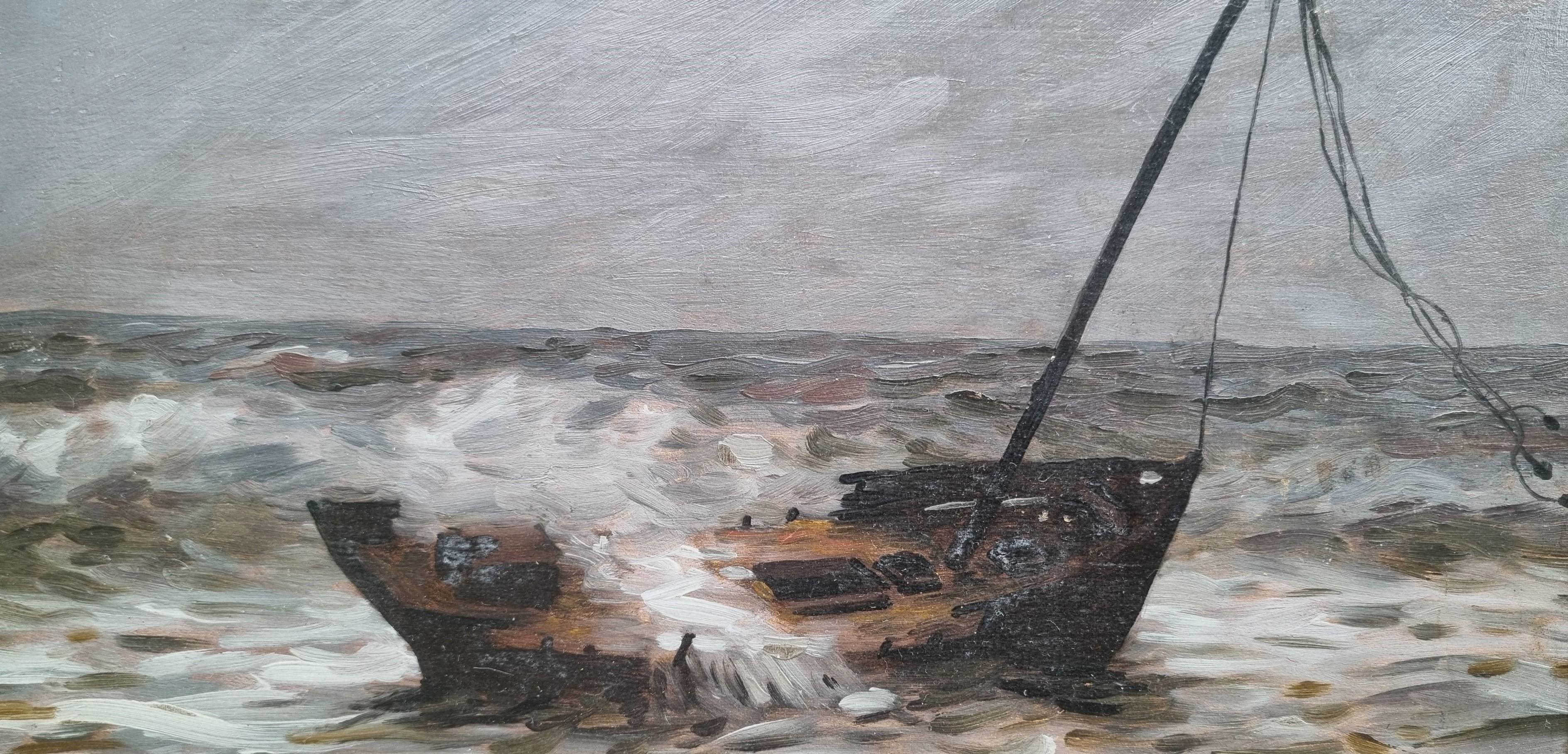 Alexandre BRUN
Marsiglia, 1853 - Marsiglia, 1941
Una barca a terra
Olio su pannello di legno
Firmato in basso a destra 