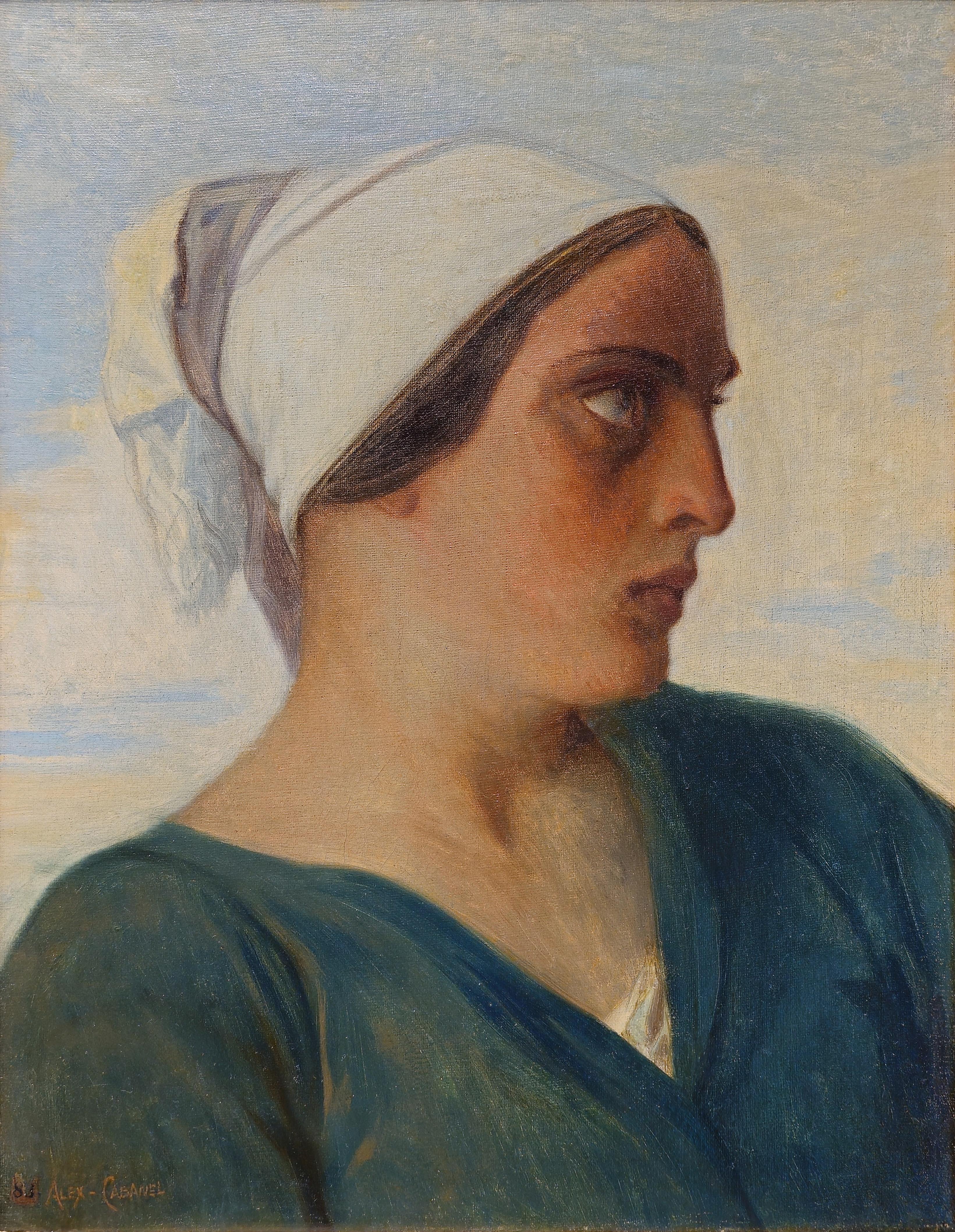 Alexandre Cabanel (1823-1889) 
Retrato
Óleo sobre lienzo
Firmado abajo a la izquierda 

Alexandre Cabanel (1823-1889) fue un destacado pintor académico francés conocido por su dominio del arte neoclásico y académico. Nacido el 28 de septiembre de