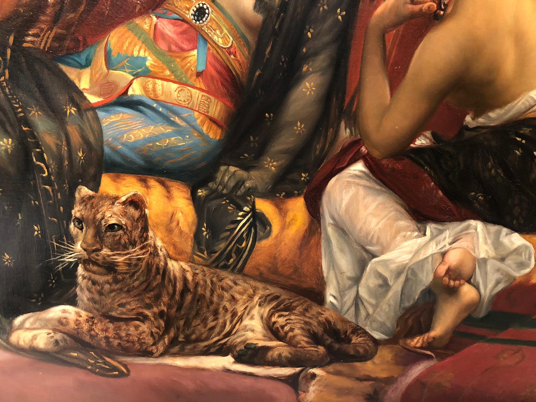 Cleopatra Testing Poison on Condemned Prisoners - Black Figurative Painting by Alexandre Cabanel