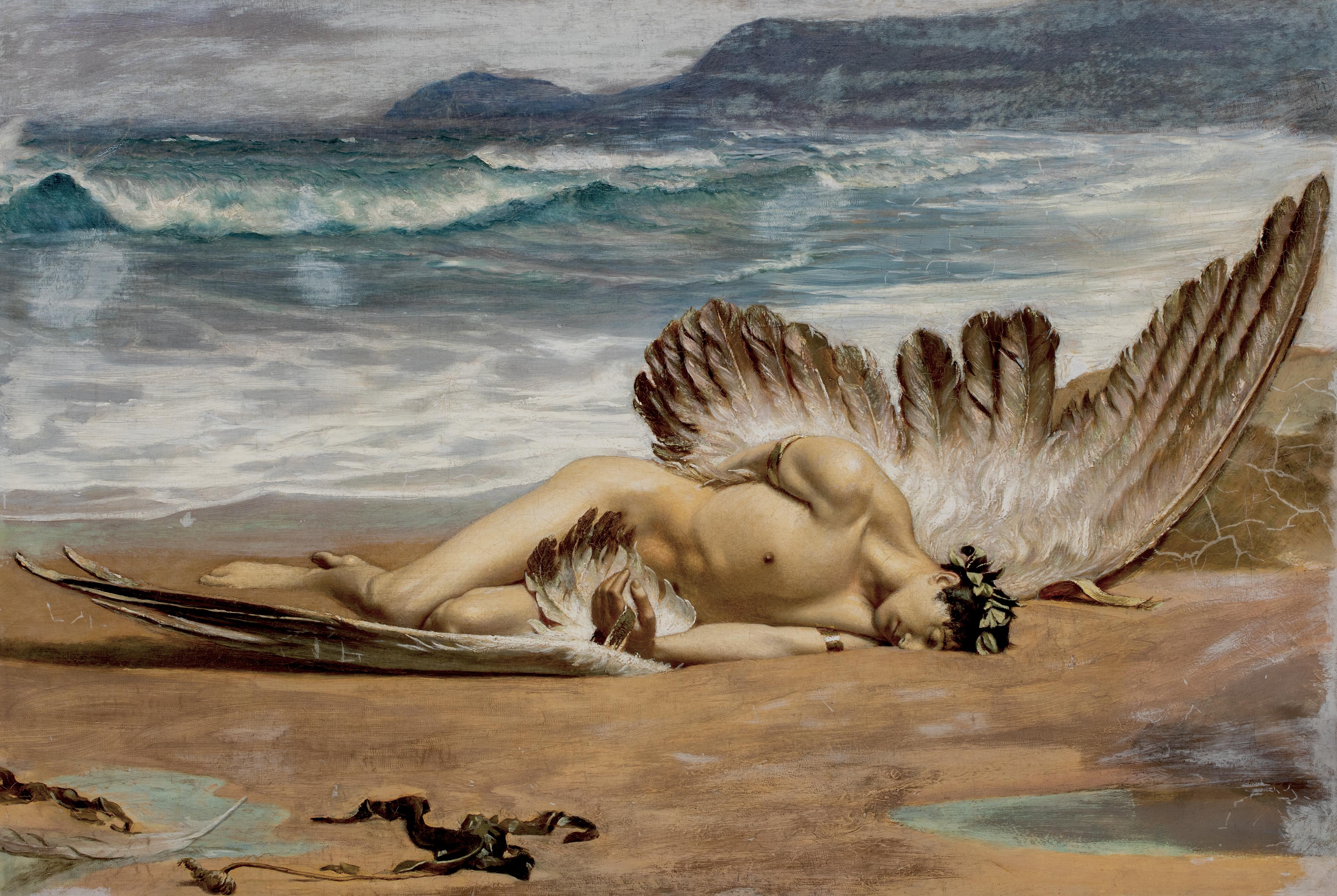 The Death Of Icarus, 19th Century

circle of Alexandre CABANEL (1823-1889)

Large 19th Century French classical scene of The Death Of Icarus, oil on canvas circle of Alexandre Cabanel. Excellent quality and condition scene of the body of Icarus