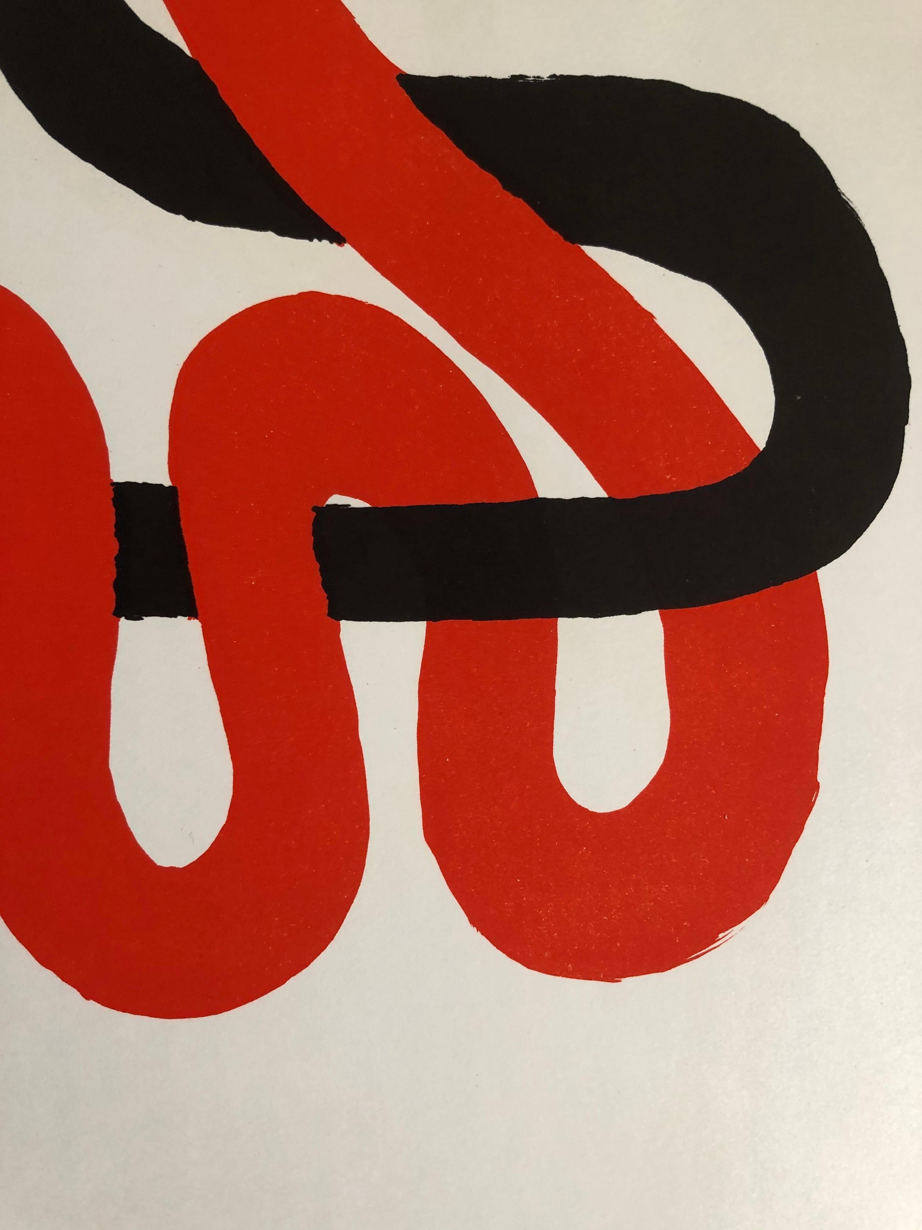 Alexandre Calder, Deux Serpents, Lithograph, 1973 In Good Condition In Paris, France