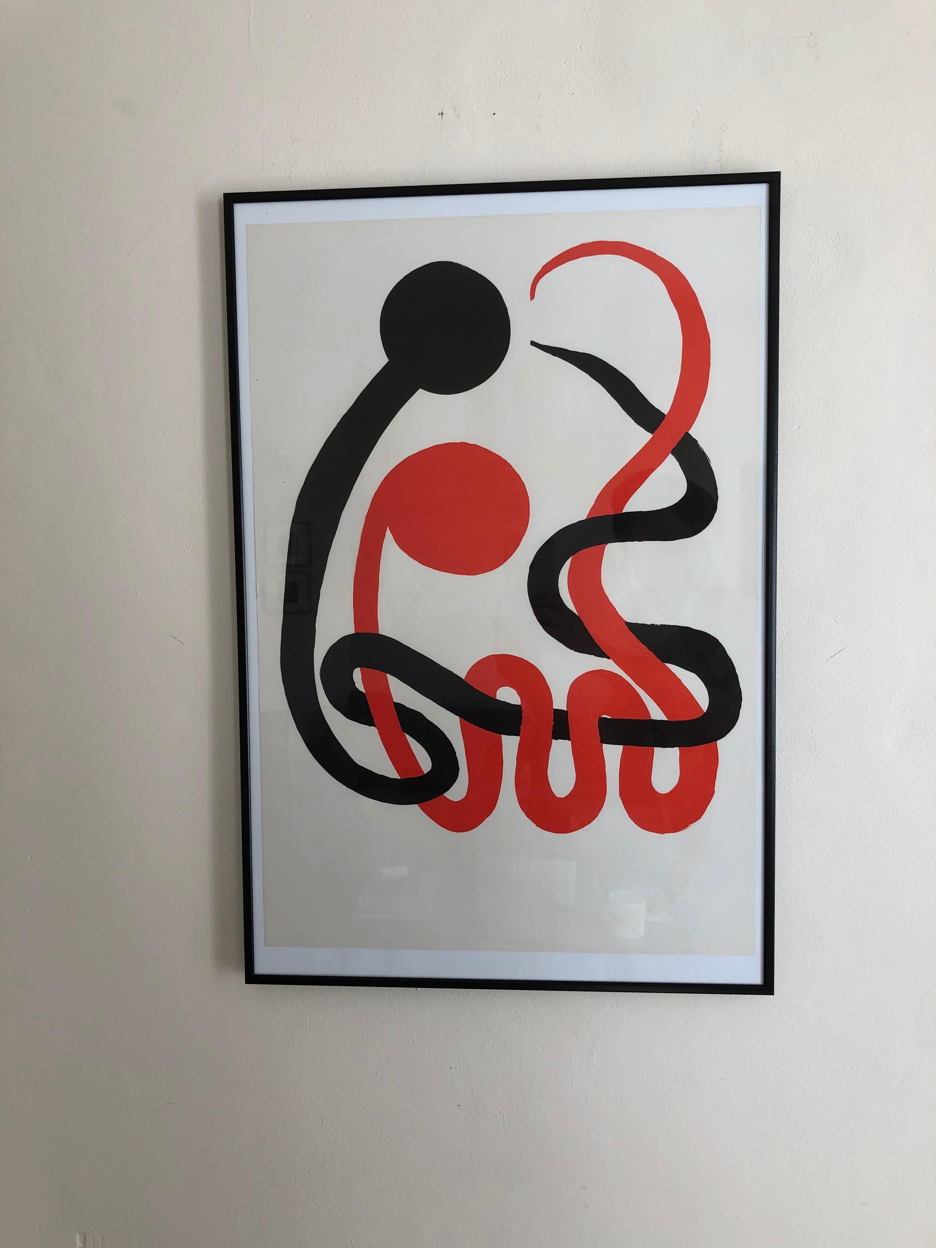 Paint Alexandre Calder, Deux Serpents, Lithograph, 1973