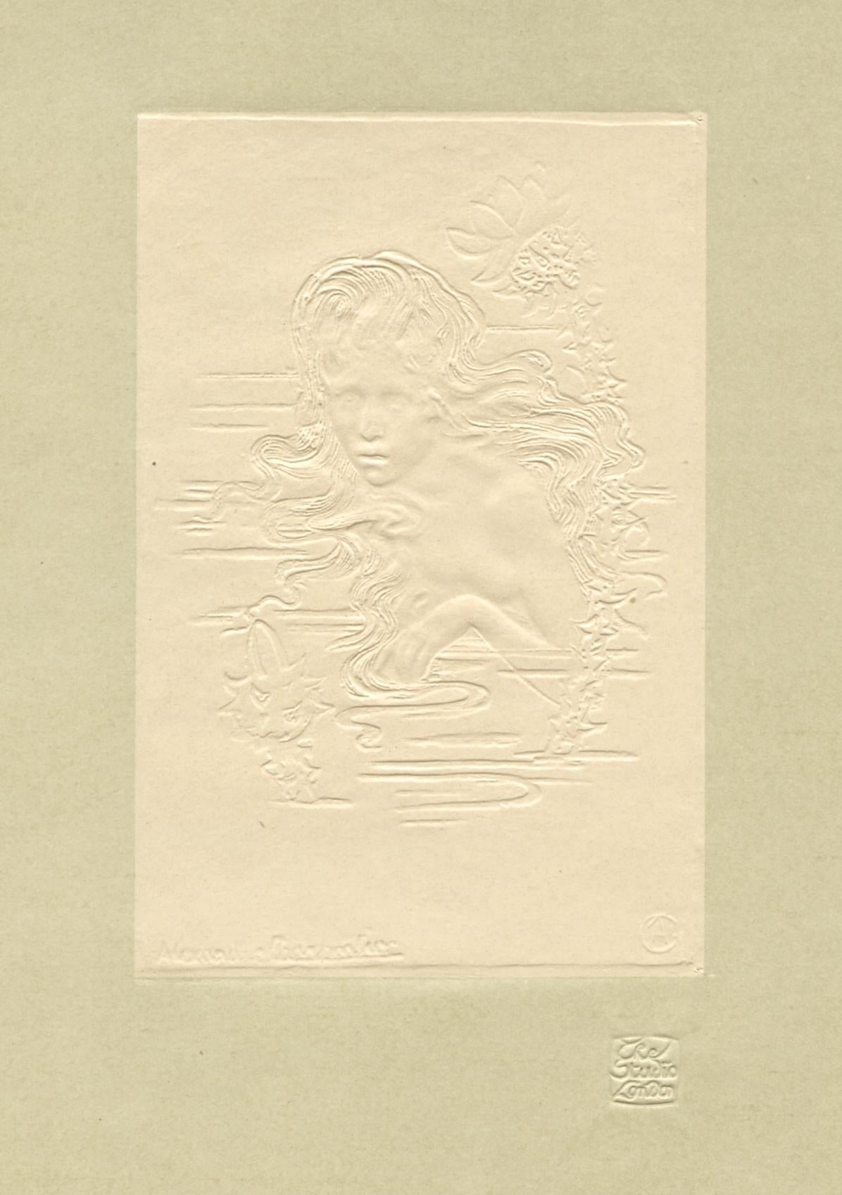 embossed engraving - Print by Alexandre Charpentier