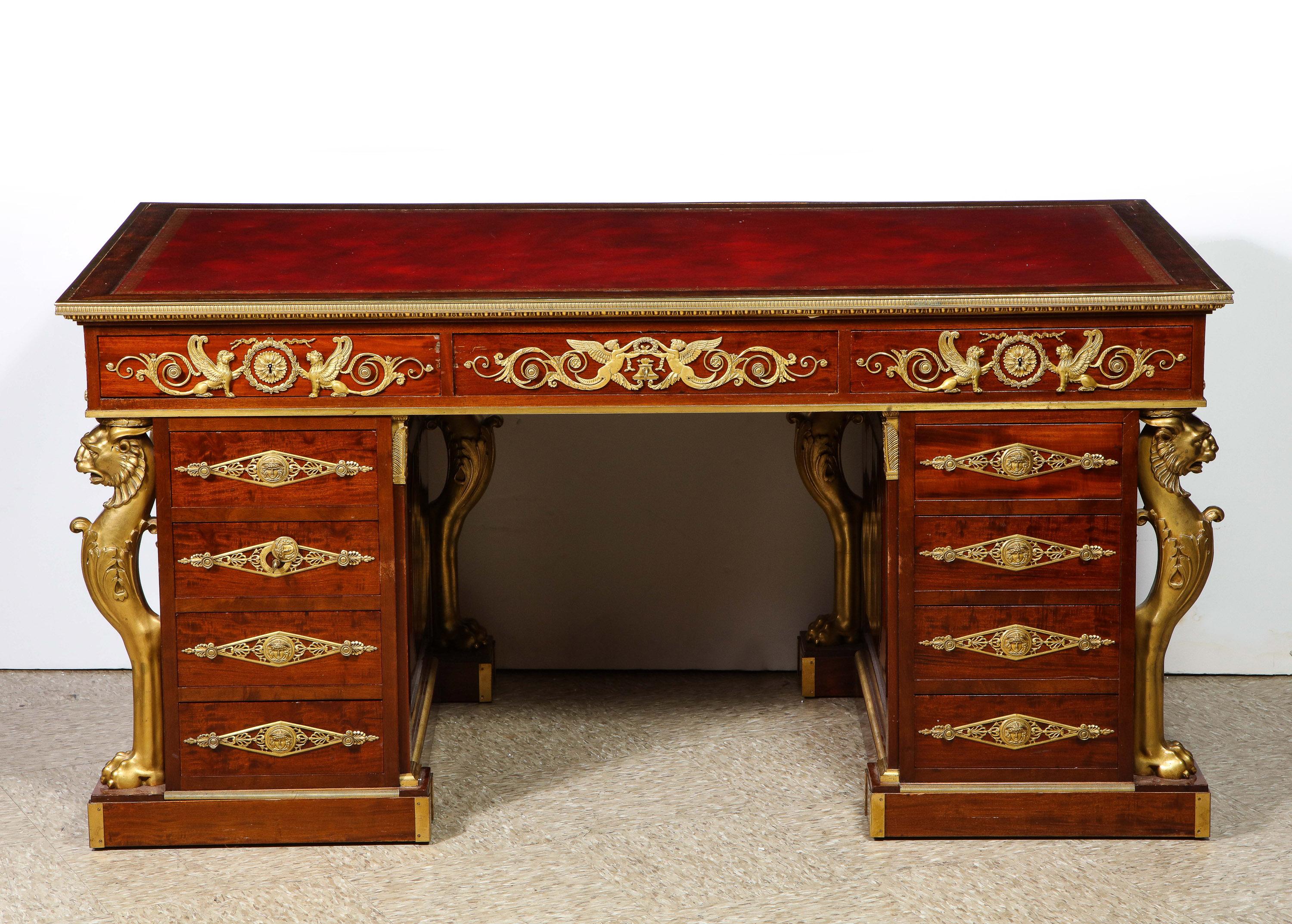 Alexandre Chevrie, a museum quality French ormolu mounted mahogany Royal Executive 