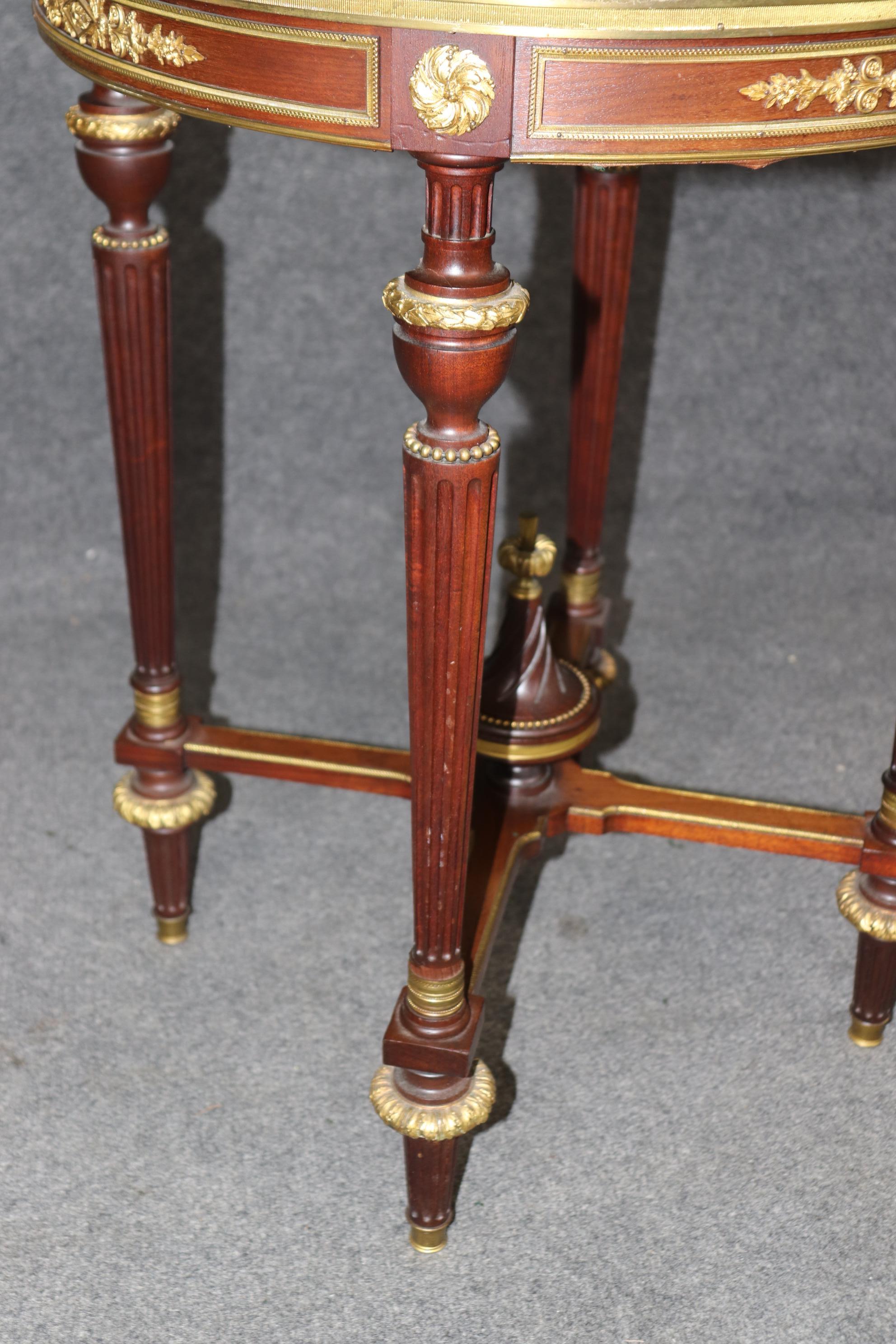 Alexandre Chevrie Signed Breche D' Alep Marble Bronze Louis XVI Gueridon Table 5