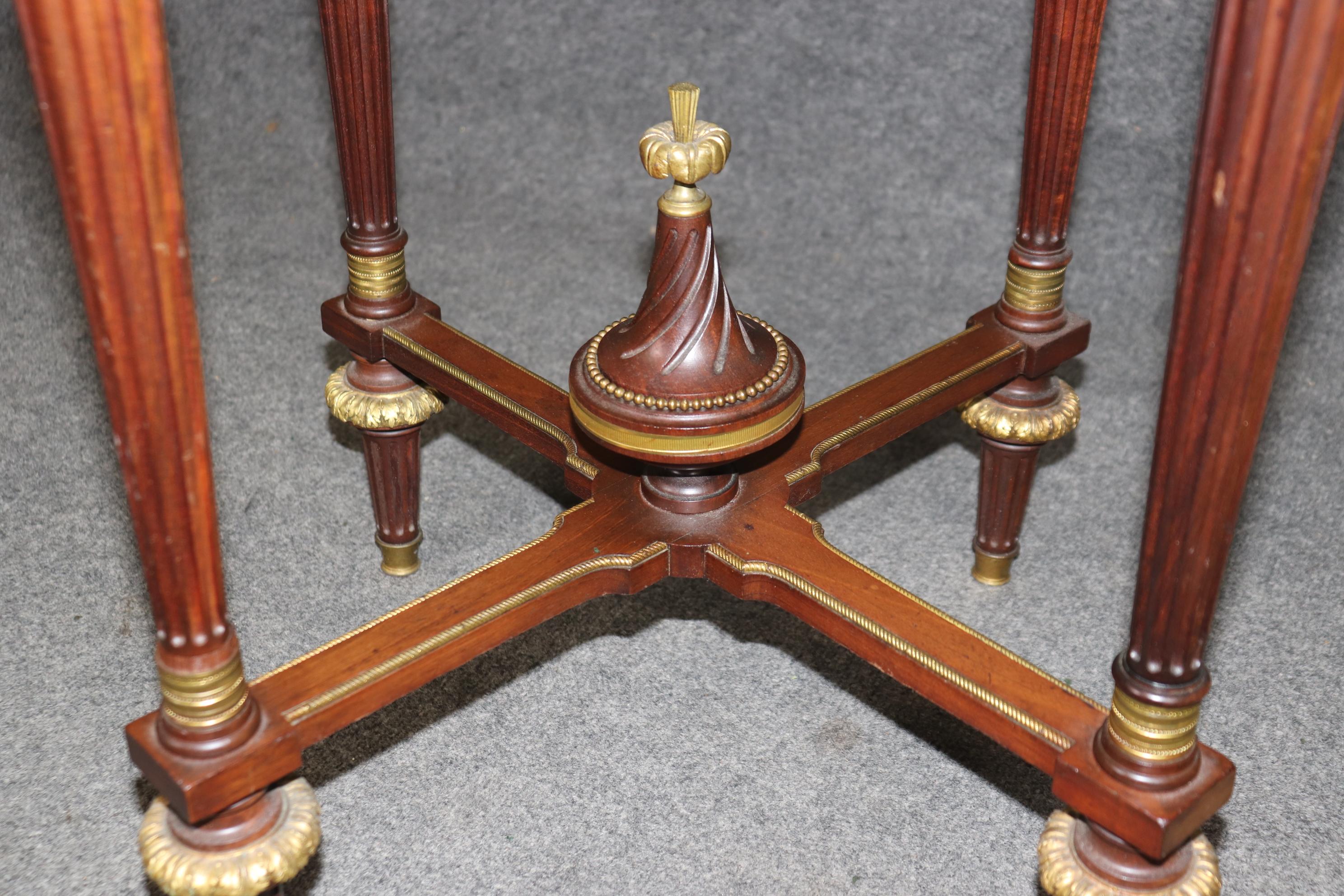 Alexandre Chevrie Signed Breche D' Alep Marble Bronze Louis XVI Gueridon Table 7