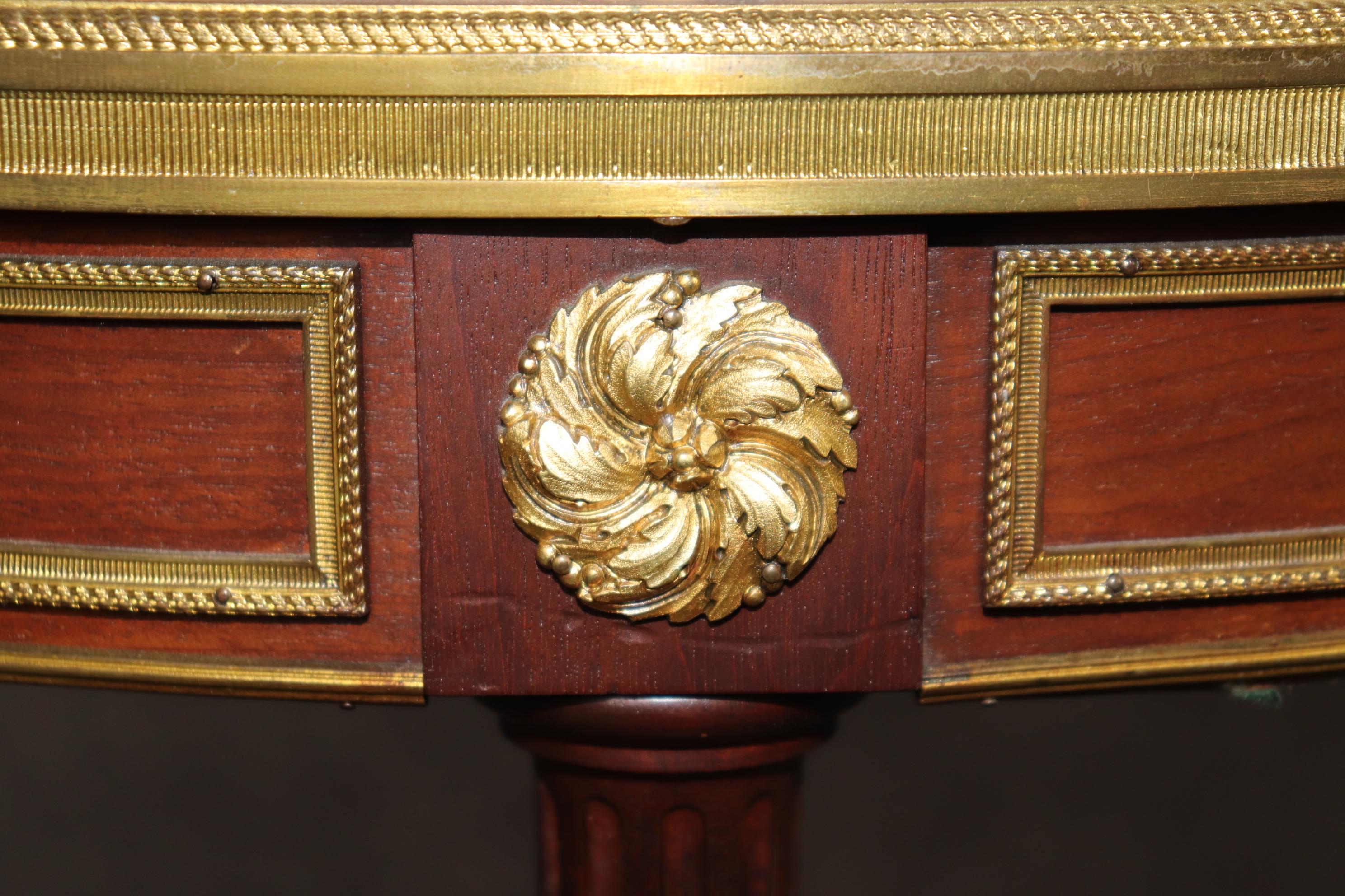 Alexandre Chevrie Signed Breche D' Alep Marble Bronze Louis XVI Gueridon Table 10