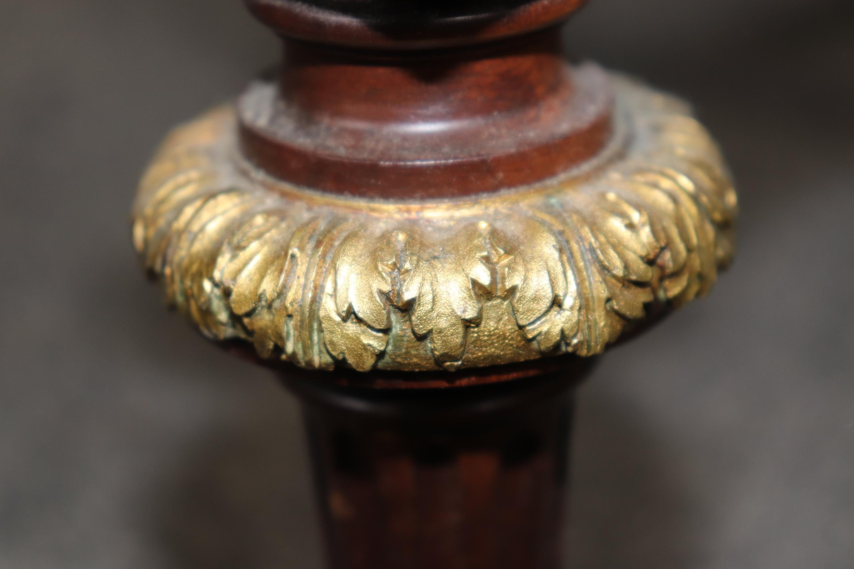 Alexandre Chevrie Signed Breche D' Alep Marble Bronze Louis XVI Gueridon Table In Good Condition In Swedesboro, NJ