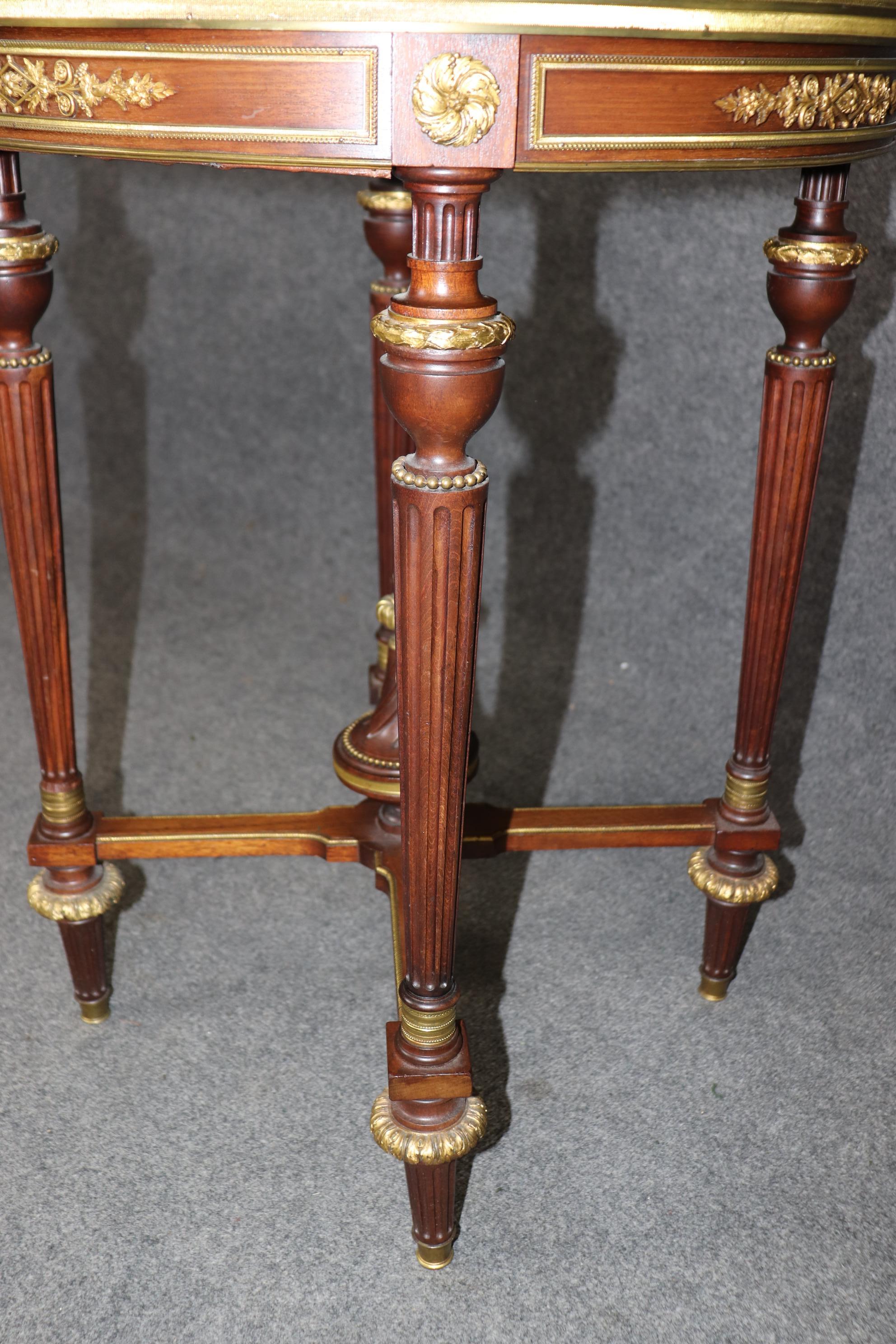 Alexandre Chevrie Signed Breche D' Alep Marble Bronze Louis XVI Gueridon Table 4