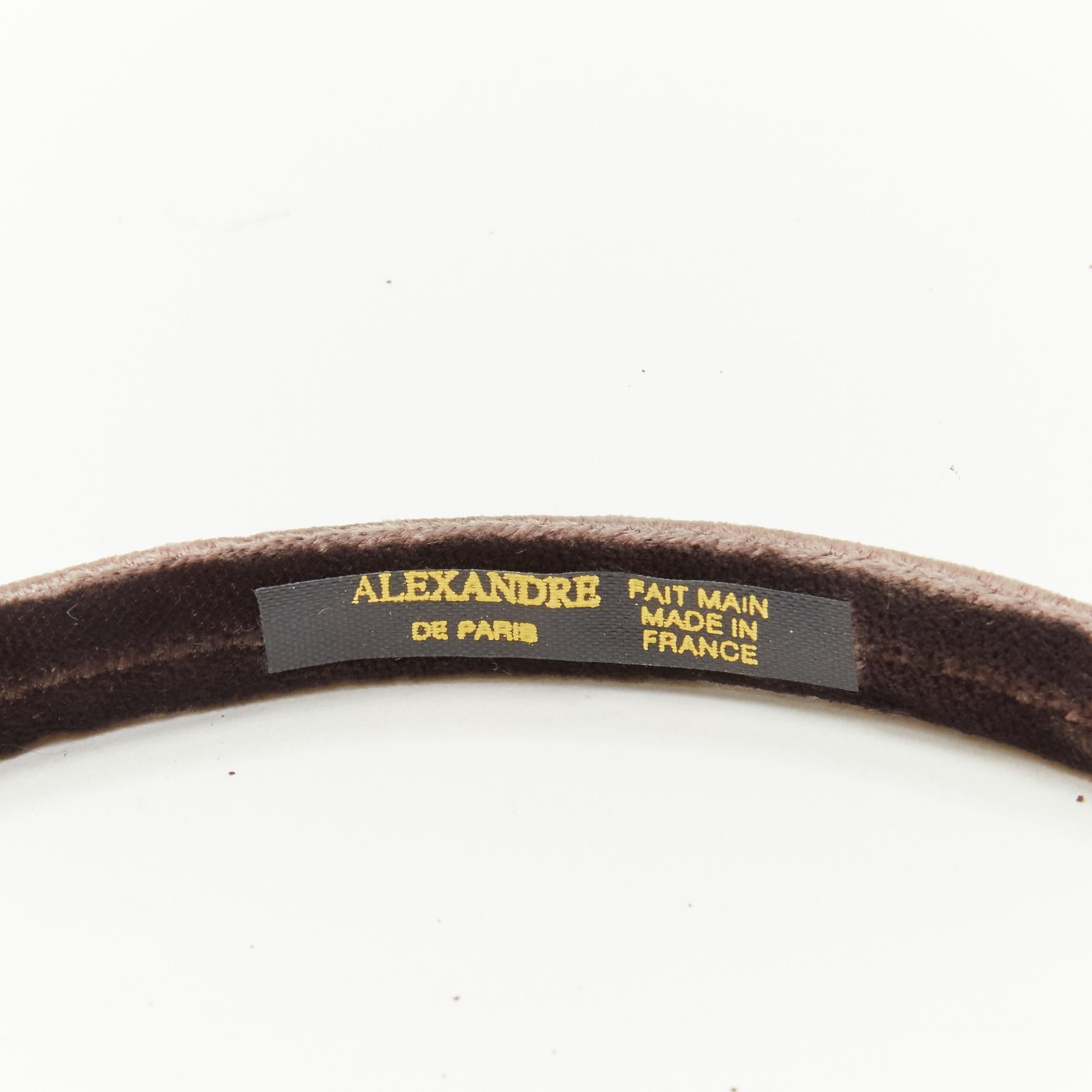 ALEXANDRE DE PARIS Alexander Zouari 5X velvet crystal leather bow hair tie band For Sale 1