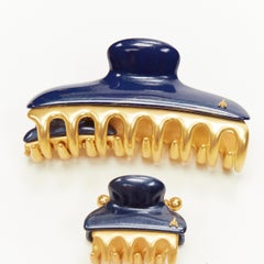 ALEXANDRE DE PARIS Alexander Zouari LOTE DE 3 pinzas para el pelo azul marino dorado