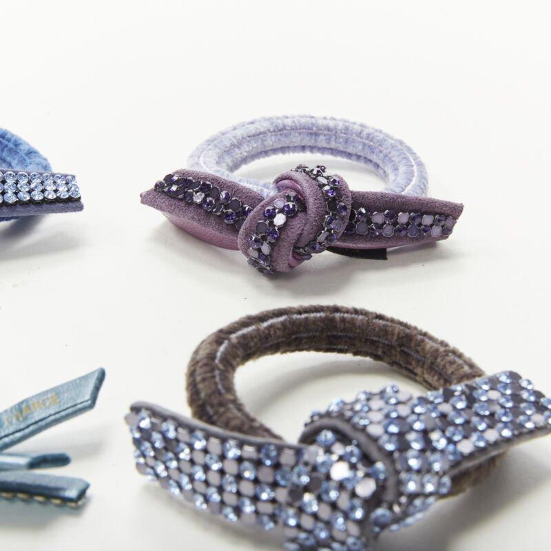 ALEXANDRE DE PARIS - Lot de 4 cravates en cristaux à nœuds bleu violet Alexander Zouari Excellent état - En vente à Hong Kong, NT