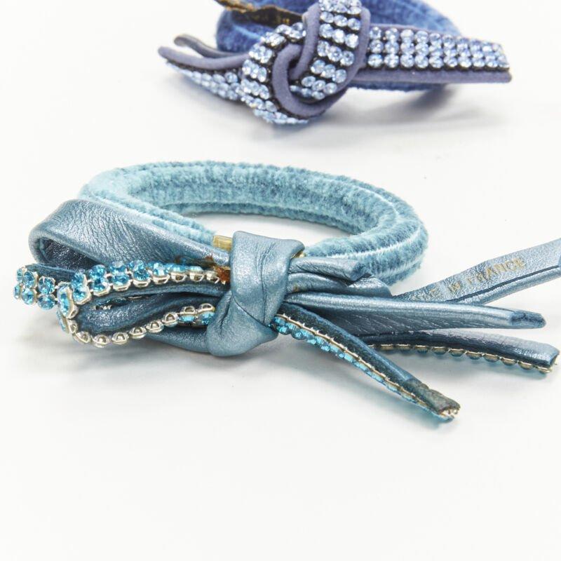 ALEXANDRE DE PARIS - Lot de 4 cravates en cristaux à nœuds bleu violet Alexander Zouari Pour femmes en vente