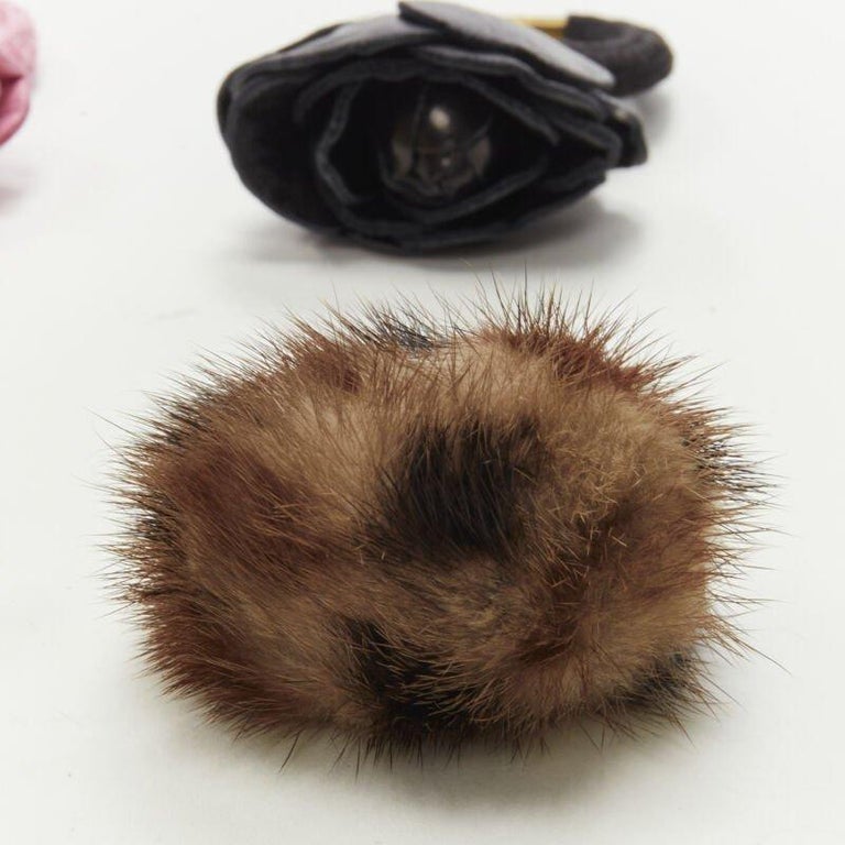 Holiday gift ideas! Alexander Zouari fur with crystal hair tie ALEXANDRE DE PARIS Alexander Zouari LOT OF 4 leather rose  main image 3