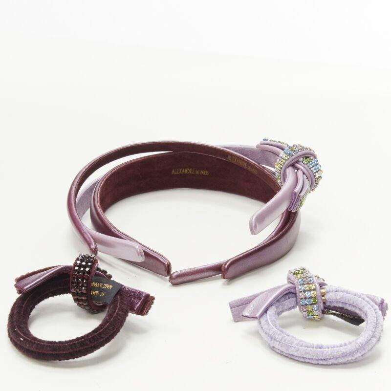 Grigio ALEXANDRE DE PARIS Alexander Zouari LOTTO DI 5 fasce per capelli con cristalli viola in vendita