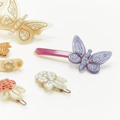 ALEXANDRE DE PARIS Alexander Zouari LOT OF 9 crystal butterfly flower hair clips