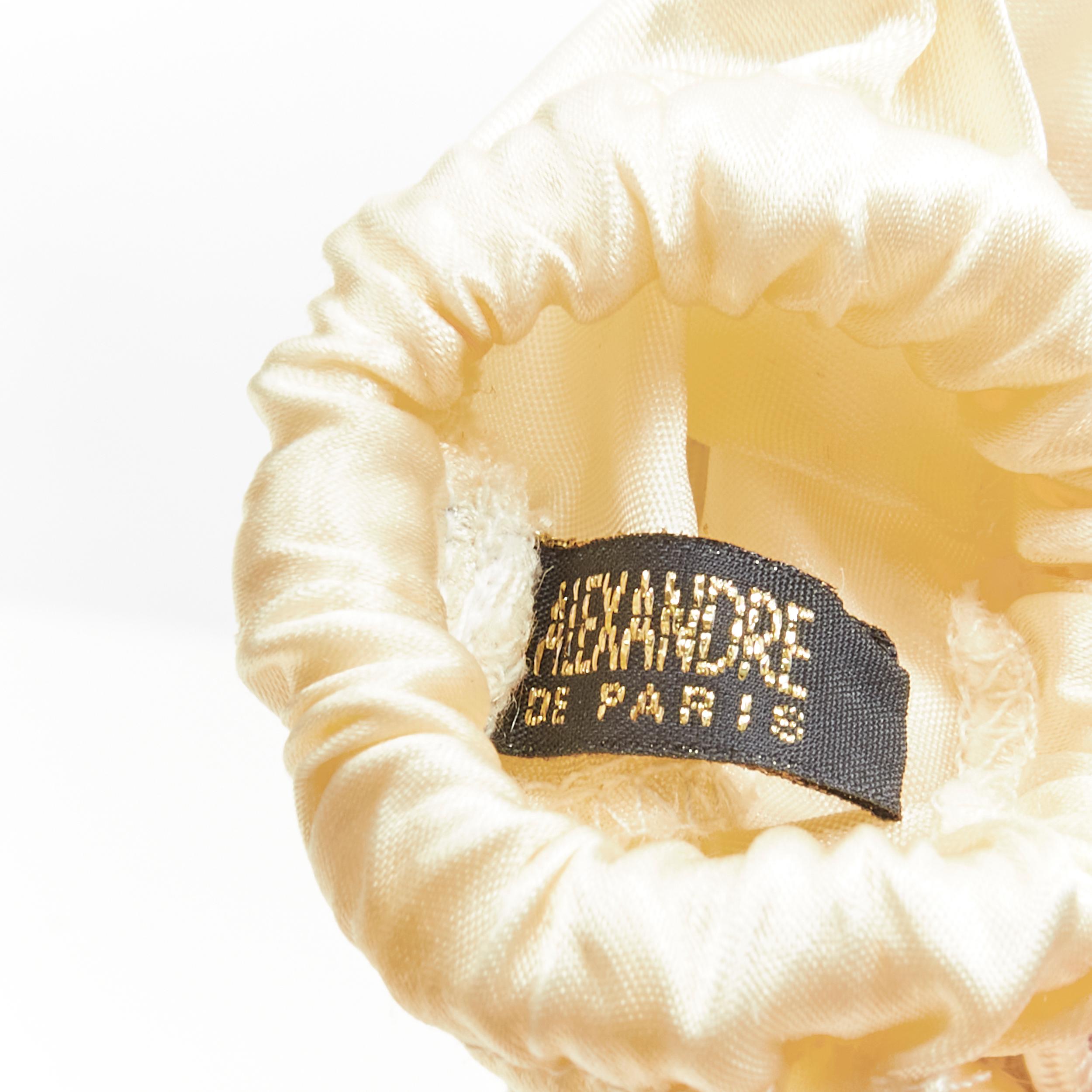 Women's ALEXANDRE DE PARIS Alexander Zouari silver bead sequins lace pony tail scrunchie For Sale