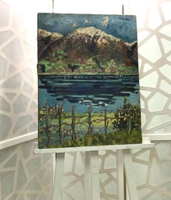 Edge of the Lake von Alexandre de Spengler - Öl auf Leinwand 50x65 cm