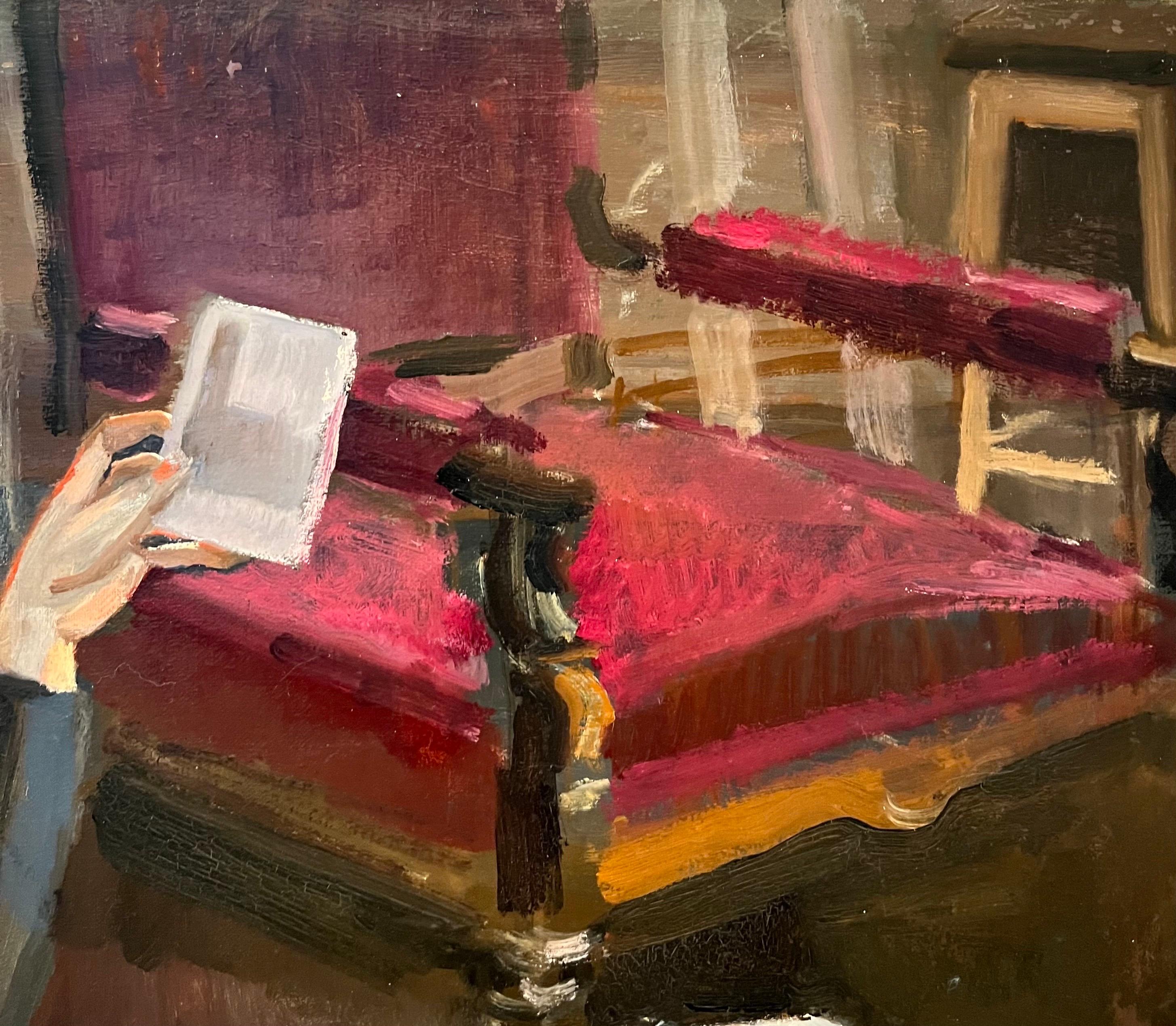 Il lettore di Alexandre de Spengler - Olio su tela 54x73 cm in vendita 1