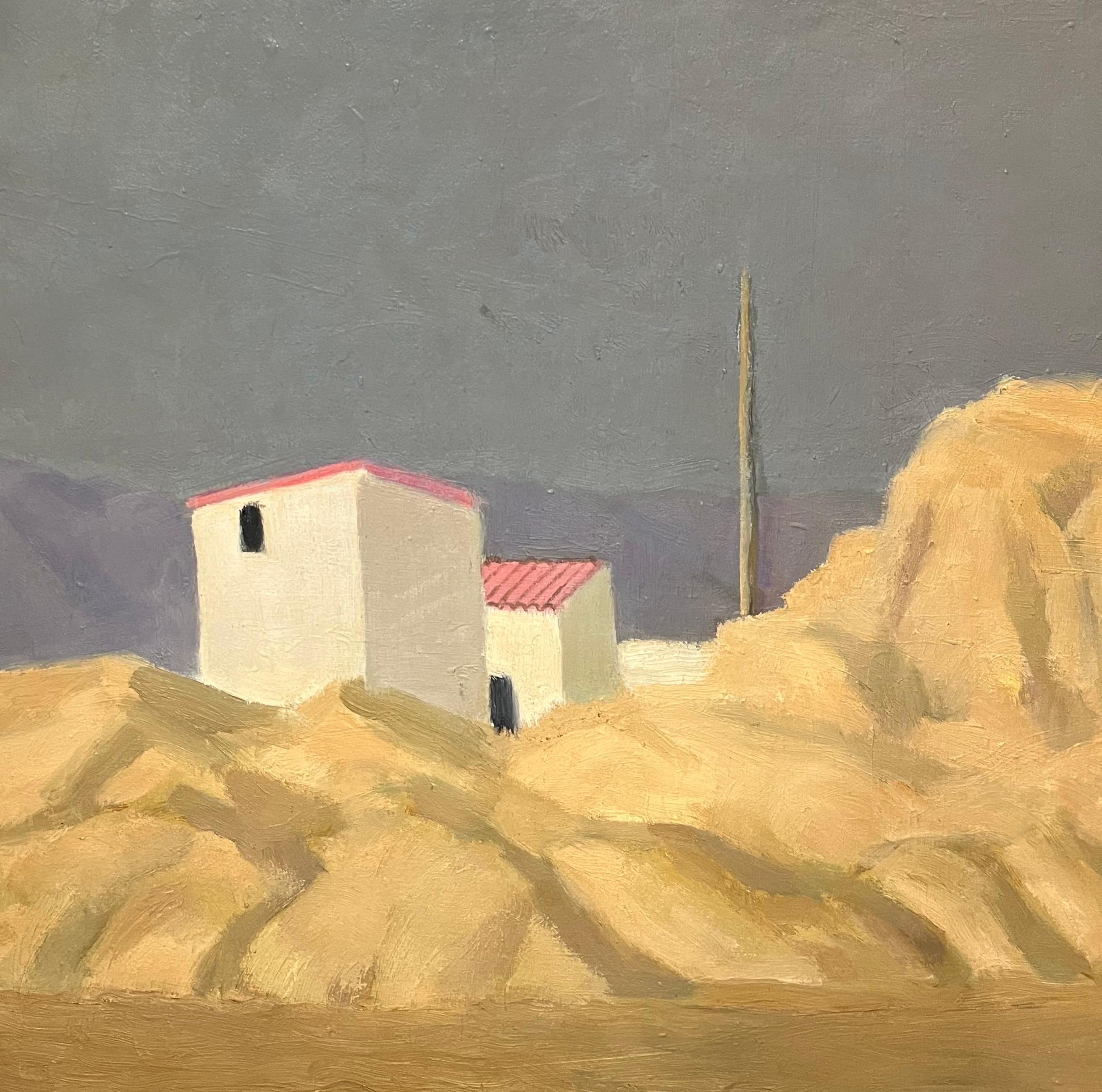 Villajoyosa, Spanien #2 von Alexandre de Spengler – Öl auf Leinwand 46x55 cm (Beige), Landscape Painting, von Alexandre De Spengler