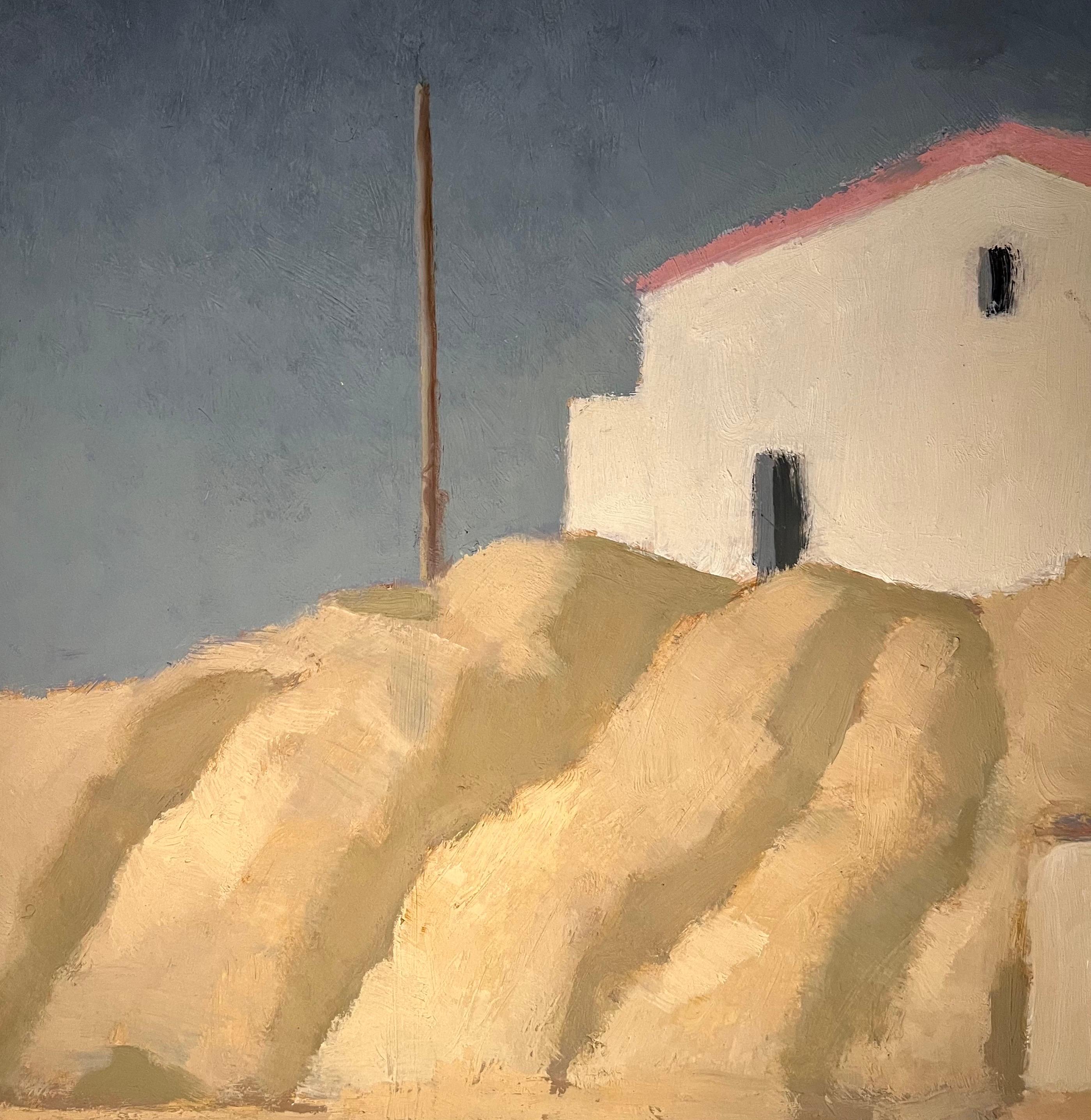 Villajoyosa, Spain by Alexandre de Spengler - Oil on Masonite 44x78 cm - Brown Landscape Painting by Alexandre De Spengler