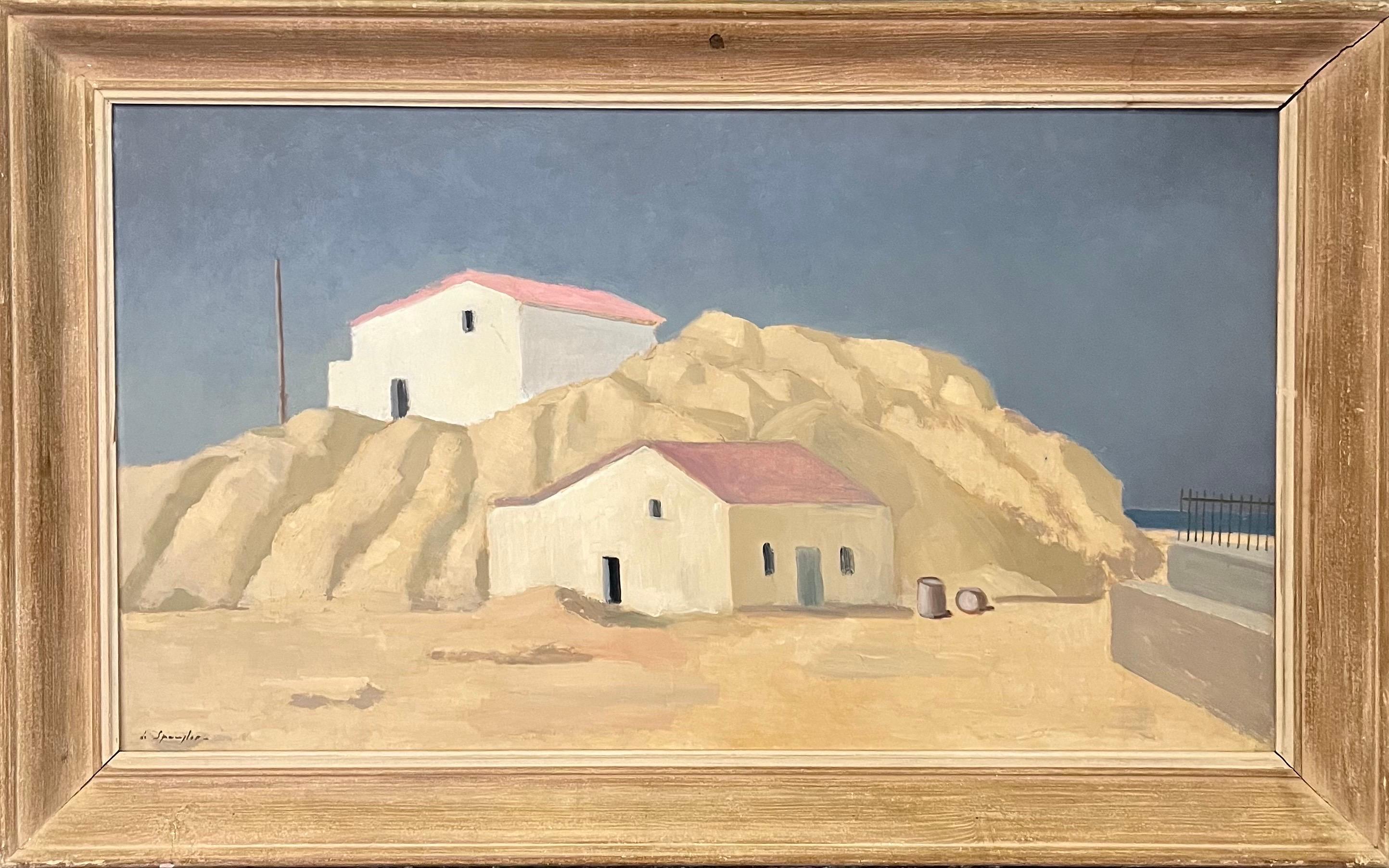 Villajoyosa, Spain by Alexandre de Spengler - Oil on Masonite 44x78 cm For Sale 4
