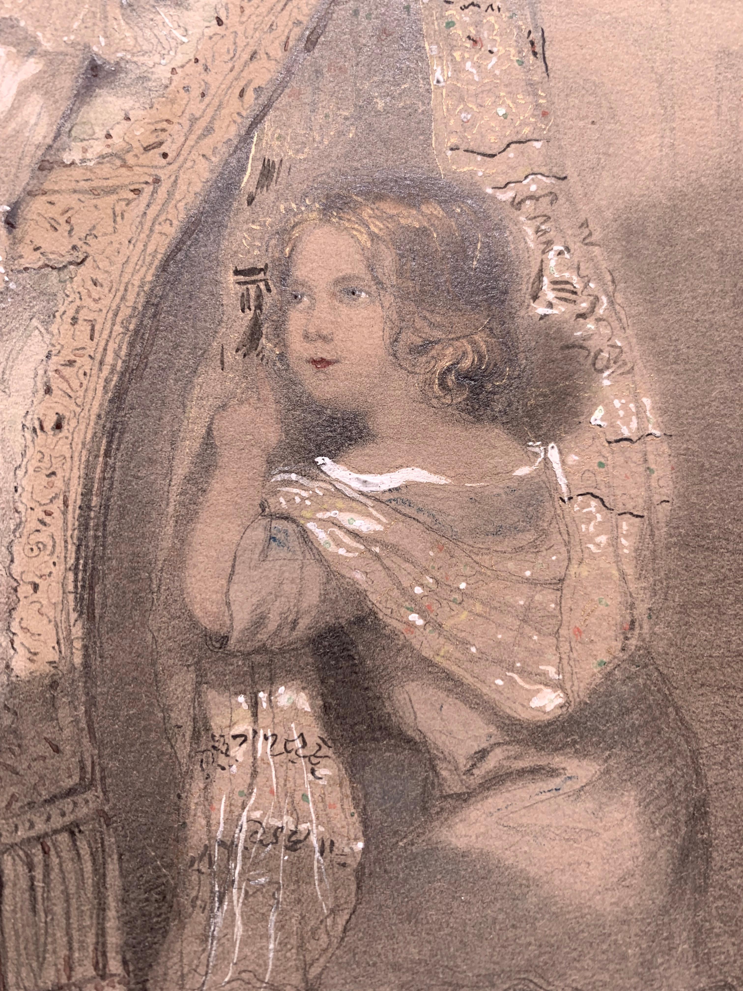 Mother & Child - Painting Accademia di Alexandre de Valentini