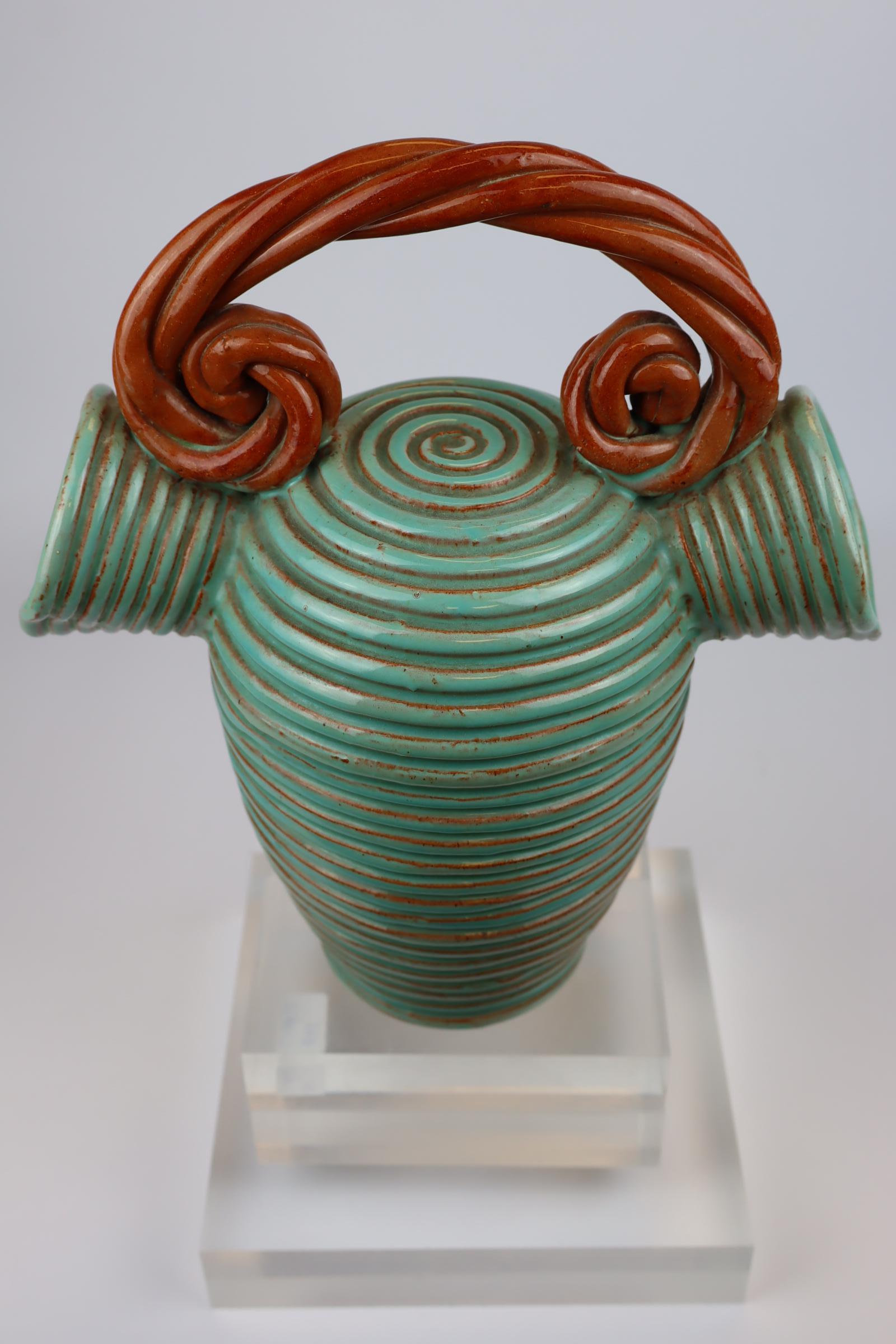 Alexandre de Wemmel: Estudio de cerámica artística de 1950,  decantador de cuerda Belga en venta