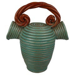 Alexandre de Wemmel: 1950's studio art pottery,  rope decanter