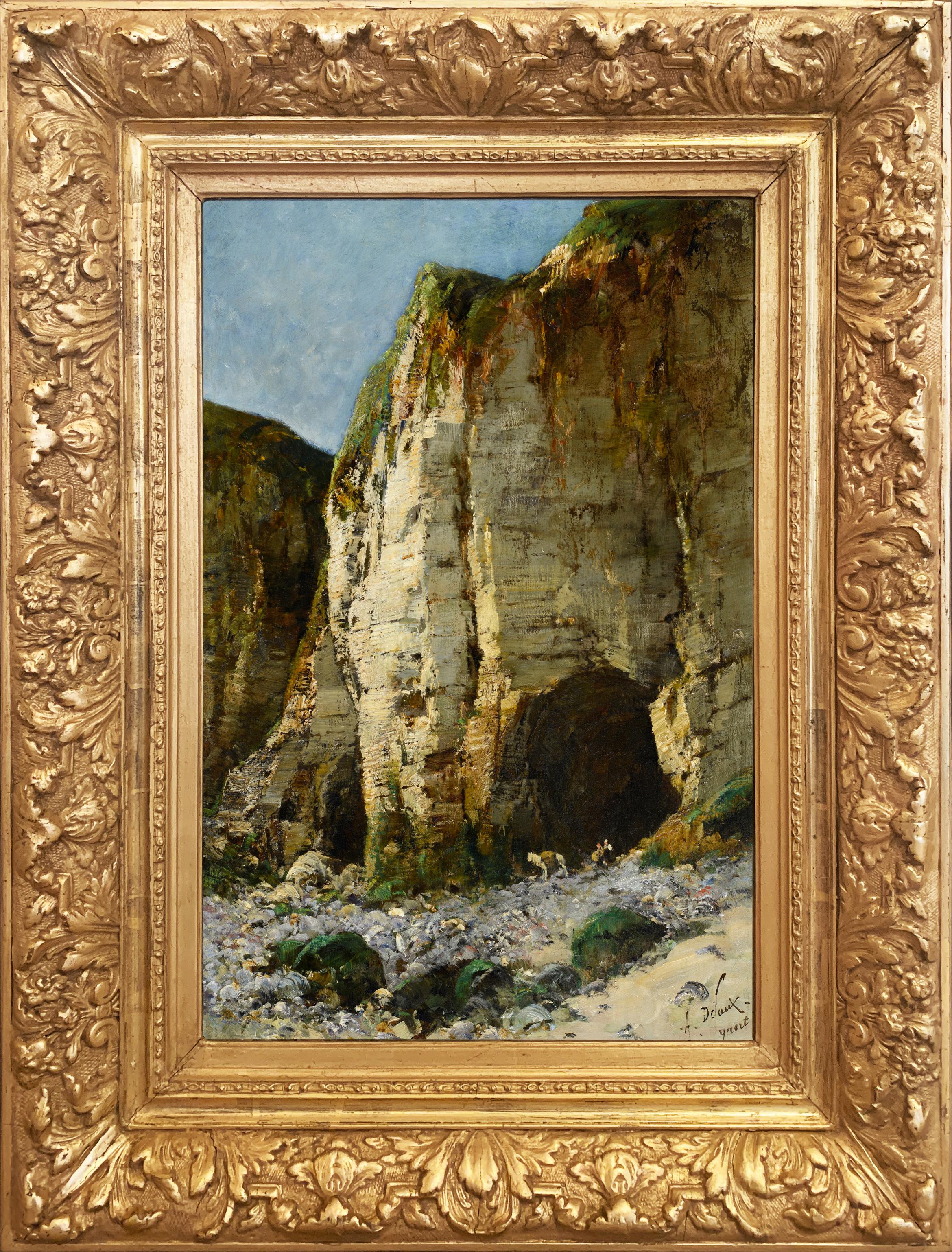 Landscape Painting de Alexandre Defaux - Yport - El acantilado de Amont en Normandía