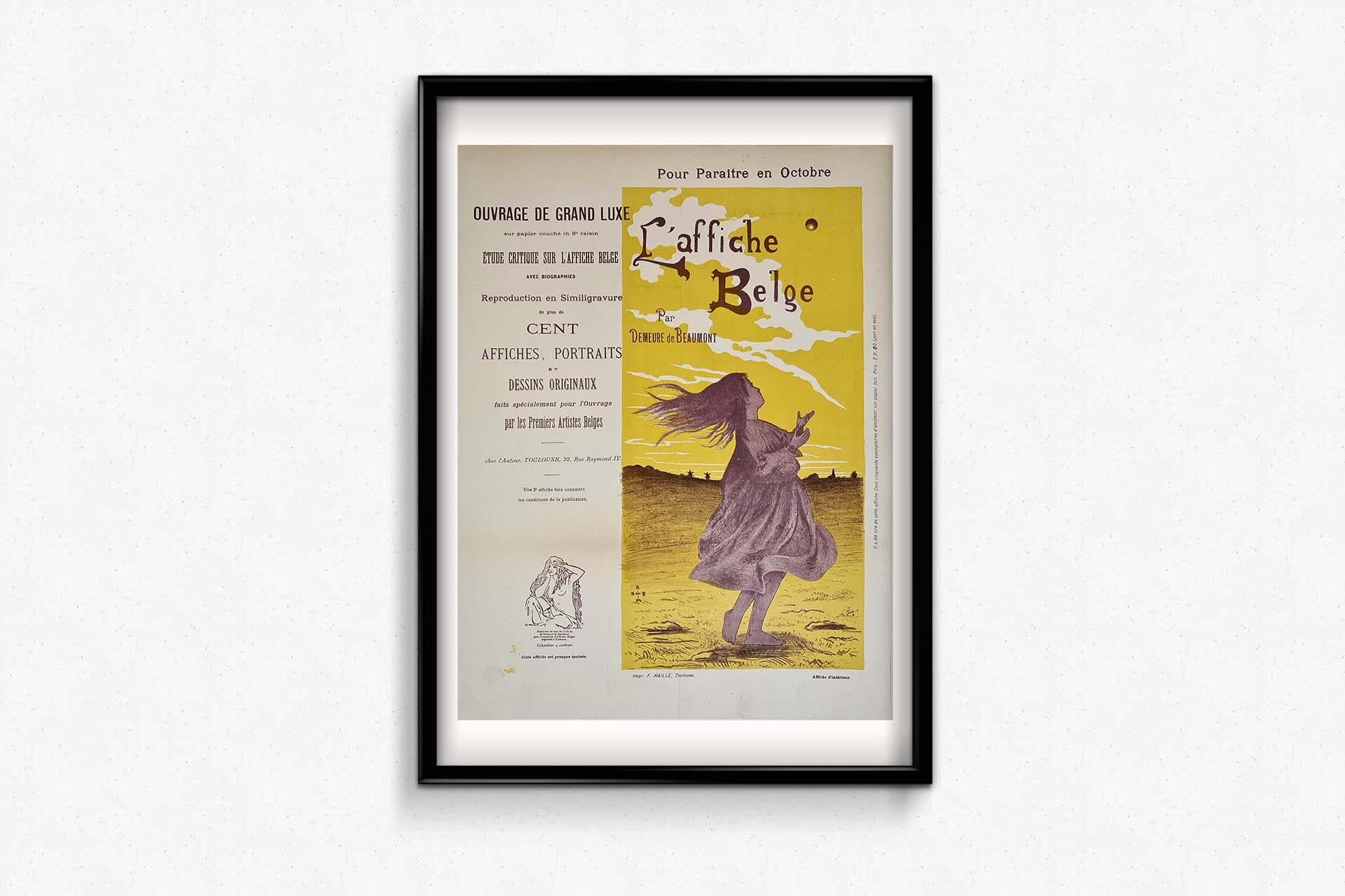 Affiche originale de Demeure de Beaumont, intitulée « L'Affiche Belge », datant d'environ 1900 en vente 1
