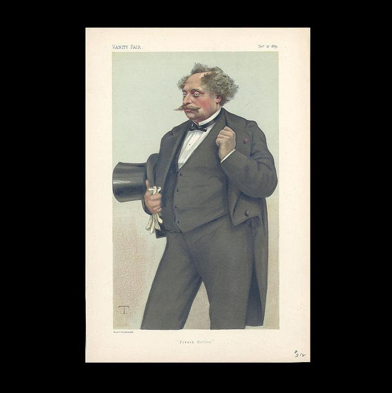 Portrait d'Alexandre Dumas par Theobald Chartran présenté dans le Vanity Fair 1879 en vente 12