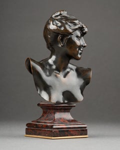 Alexandre Falguière : "Bust of Diana" - Patinated bronze - Early 20th C.