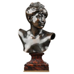 Alexandre Falguière : "Büste der Diana" - Patinierte Bronze - Anfang 20. C.