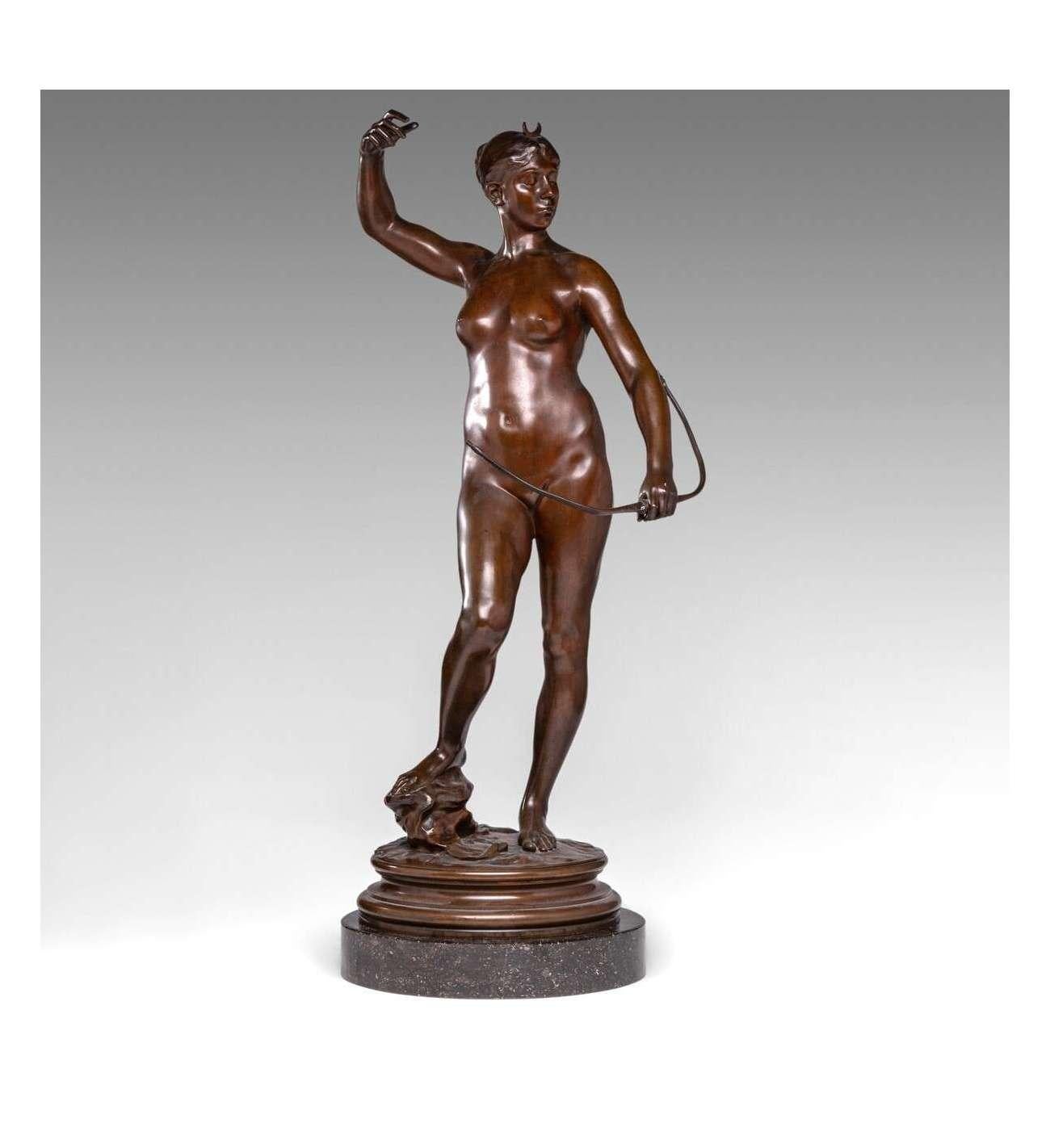 Diane chasseresse, sculpture en bronze d'Alexandre Falguière (1831-1900) en vente 2