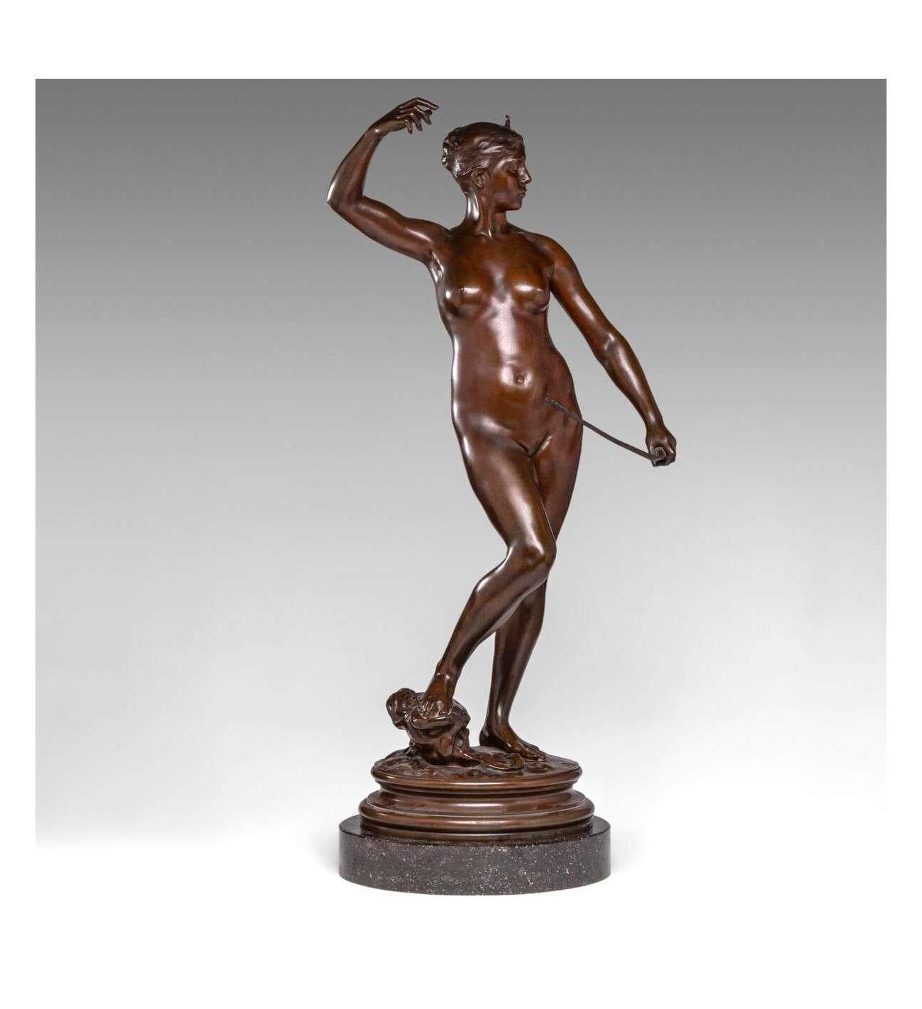 Diane chasseresse, sculpture en bronze d'Alexandre Falguière (1831-1900) en vente 3