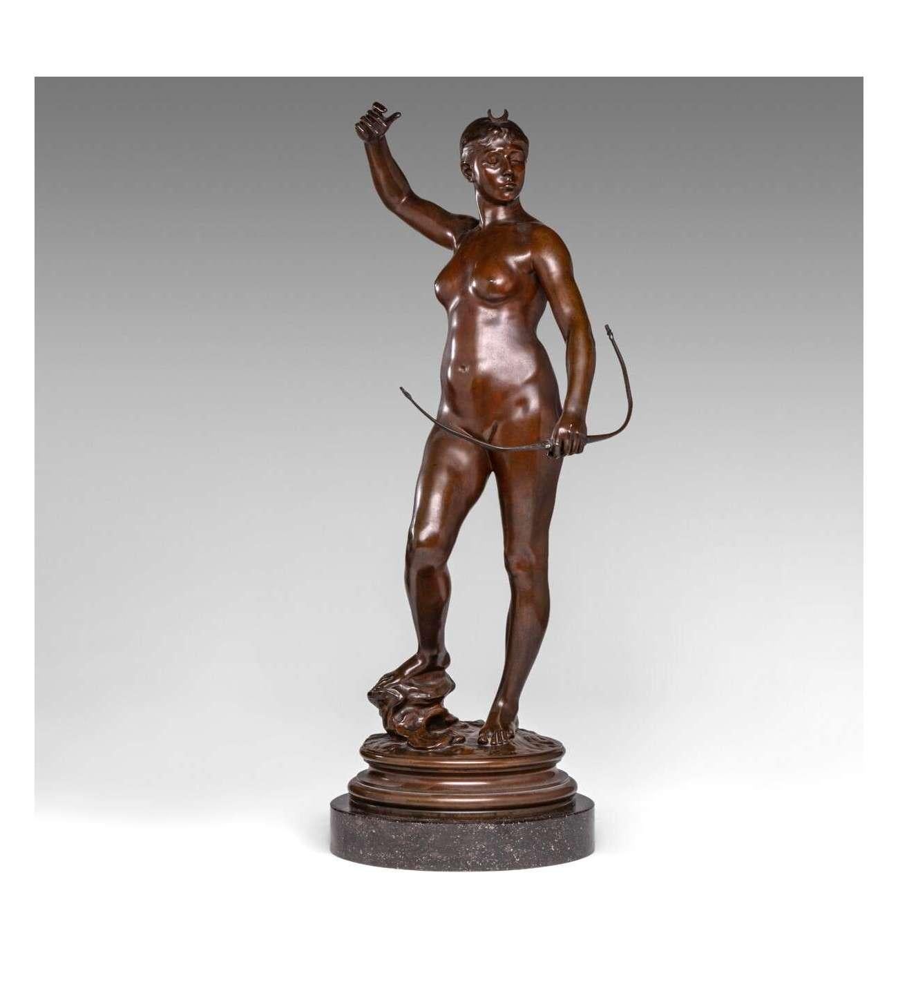 Diane chasseresse, sculpture en bronze d'Alexandre Falguière (1831-1900) en vente 4