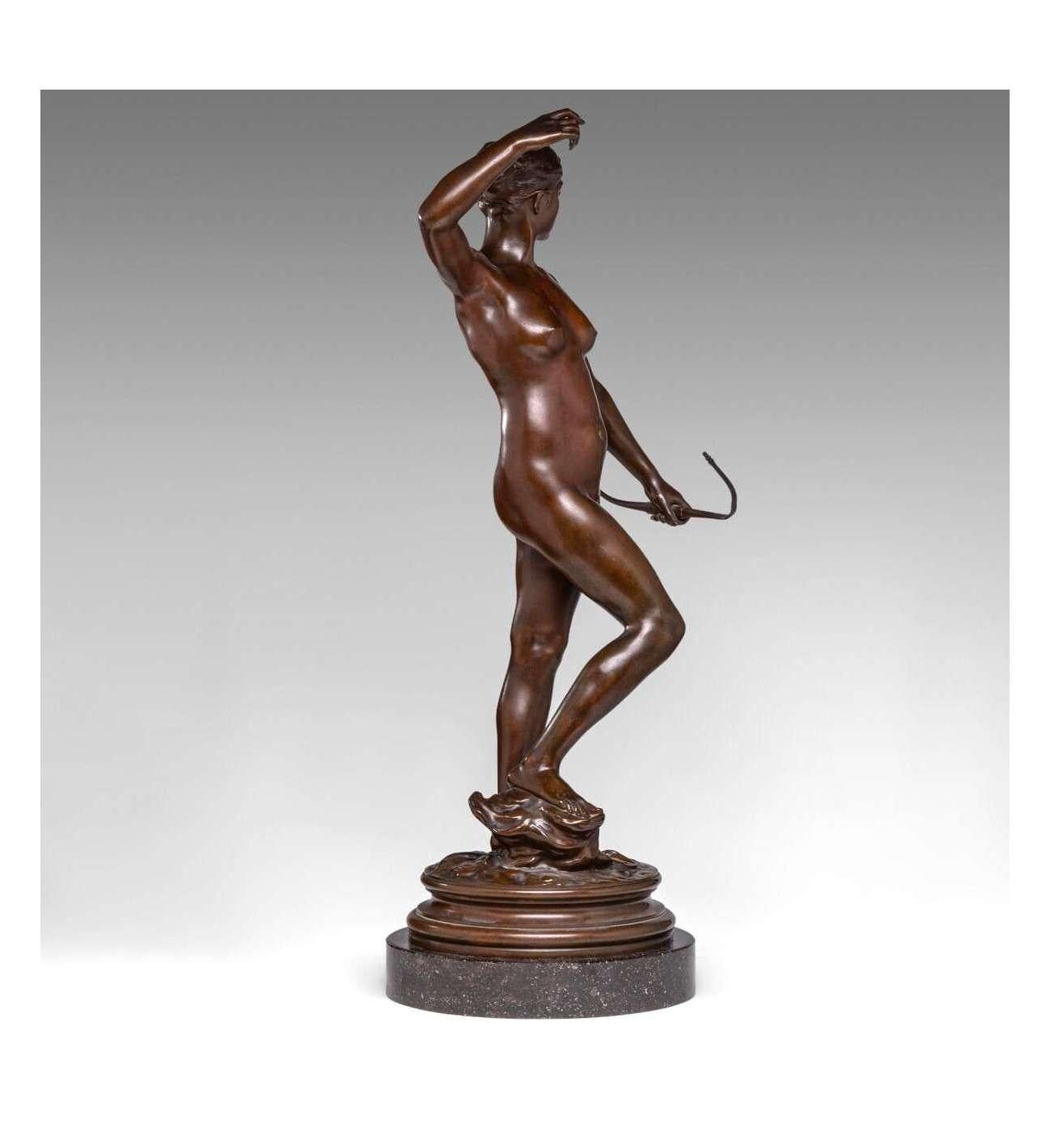 Diana the Huntress, a bronze sculpture by Alexandre Falguière (1831–1900) For Sale 5