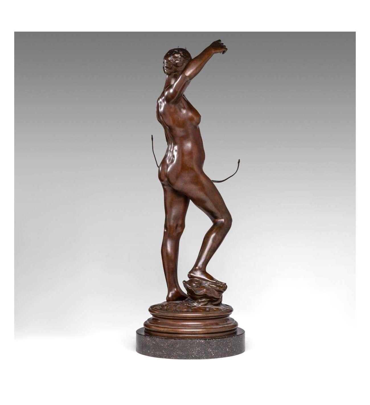 Diane chasseresse, sculpture en bronze d'Alexandre Falguière (1831-1900) en vente 6