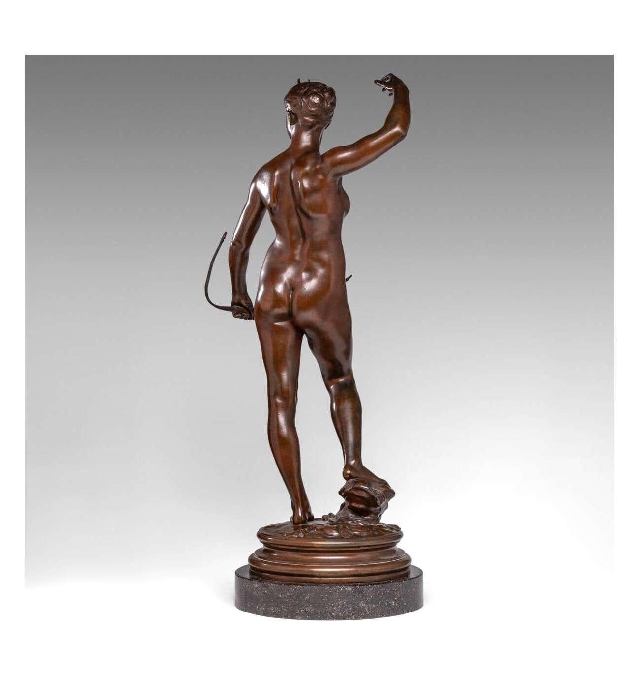Diane chasseresse, sculpture en bronze d'Alexandre Falguière (1831-1900) en vente 7
