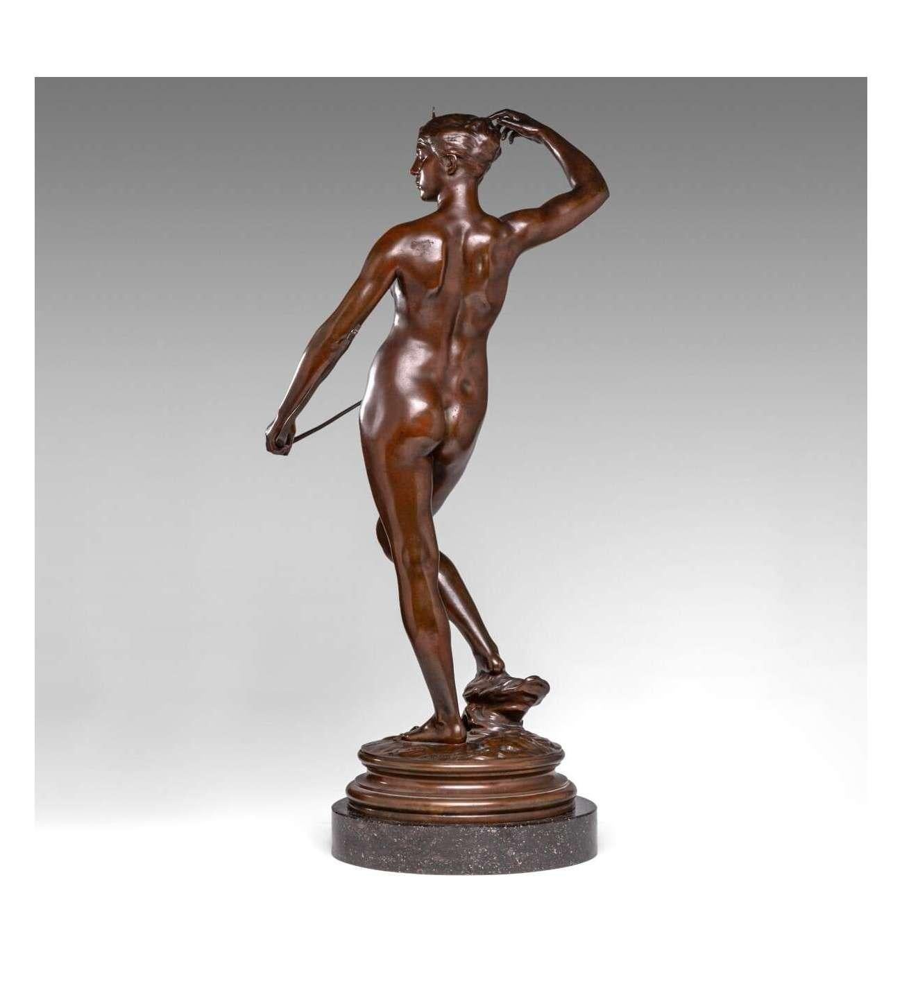 Diana the Huntress, a bronze sculpture by Alexandre Falguière (1831–1900) For Sale 8