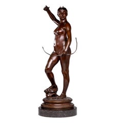 Diana cacciatrice, scultura in bronzo di Alexandre Falguière (1831-1900)