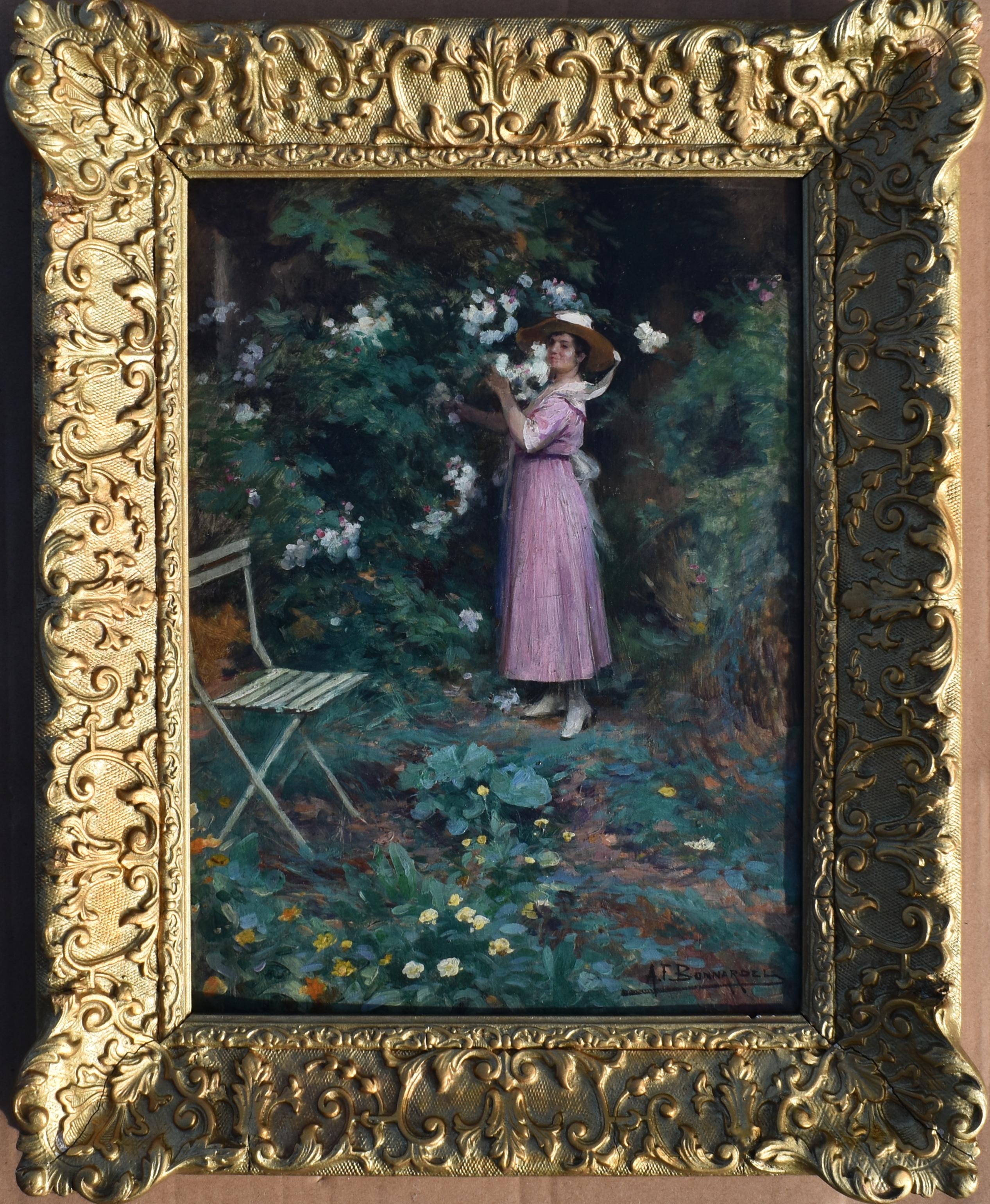 Figurative Painting de BONNARDEL François - Pintura al óleo del periodo de la escuela francesa Belle Epoque c1900