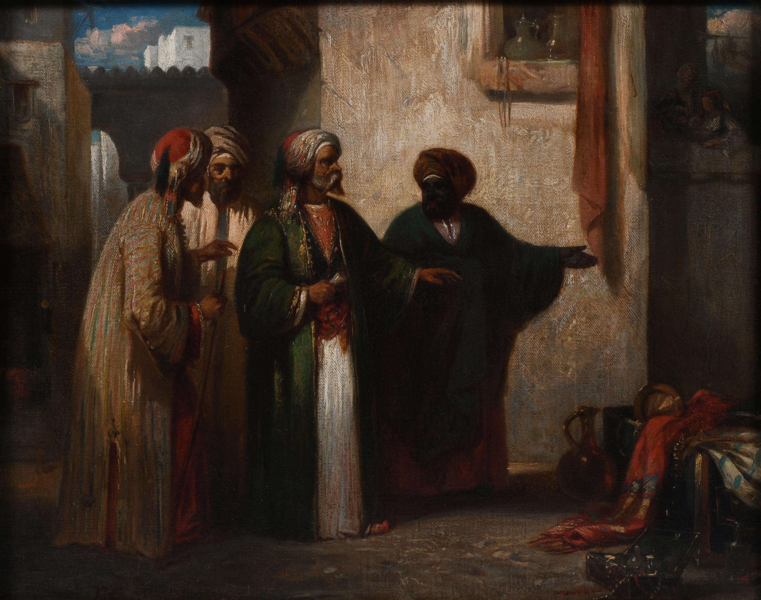 Szene de Souk – Painting von Alexandre Gabriel Decamps