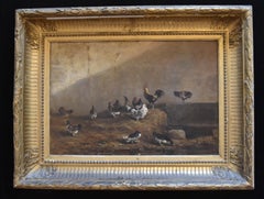 Alexandre Gabriel Decamps (1803-1860) Hens and ducks in a poulty yard, oil