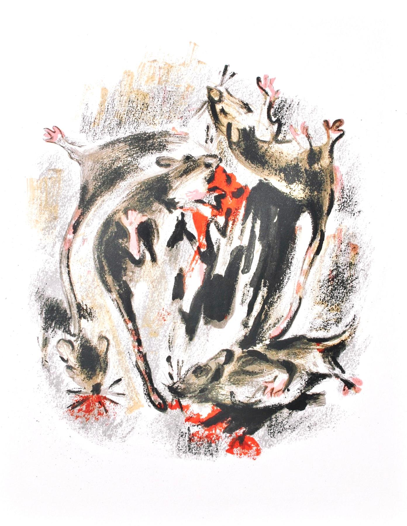 This exquisite lithograph by Alexandre Garbell (1903–1970), titled Sans titre (Untitled), originates from the 1962 album Albert Camus, oeuvres completes, Recits et romans, L'Etranger, La Peste, La Chute, lithographies originales de Garbell (Albert