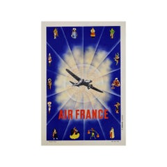Striking 1937 original travel poster by Alexandre Gérald - Air France